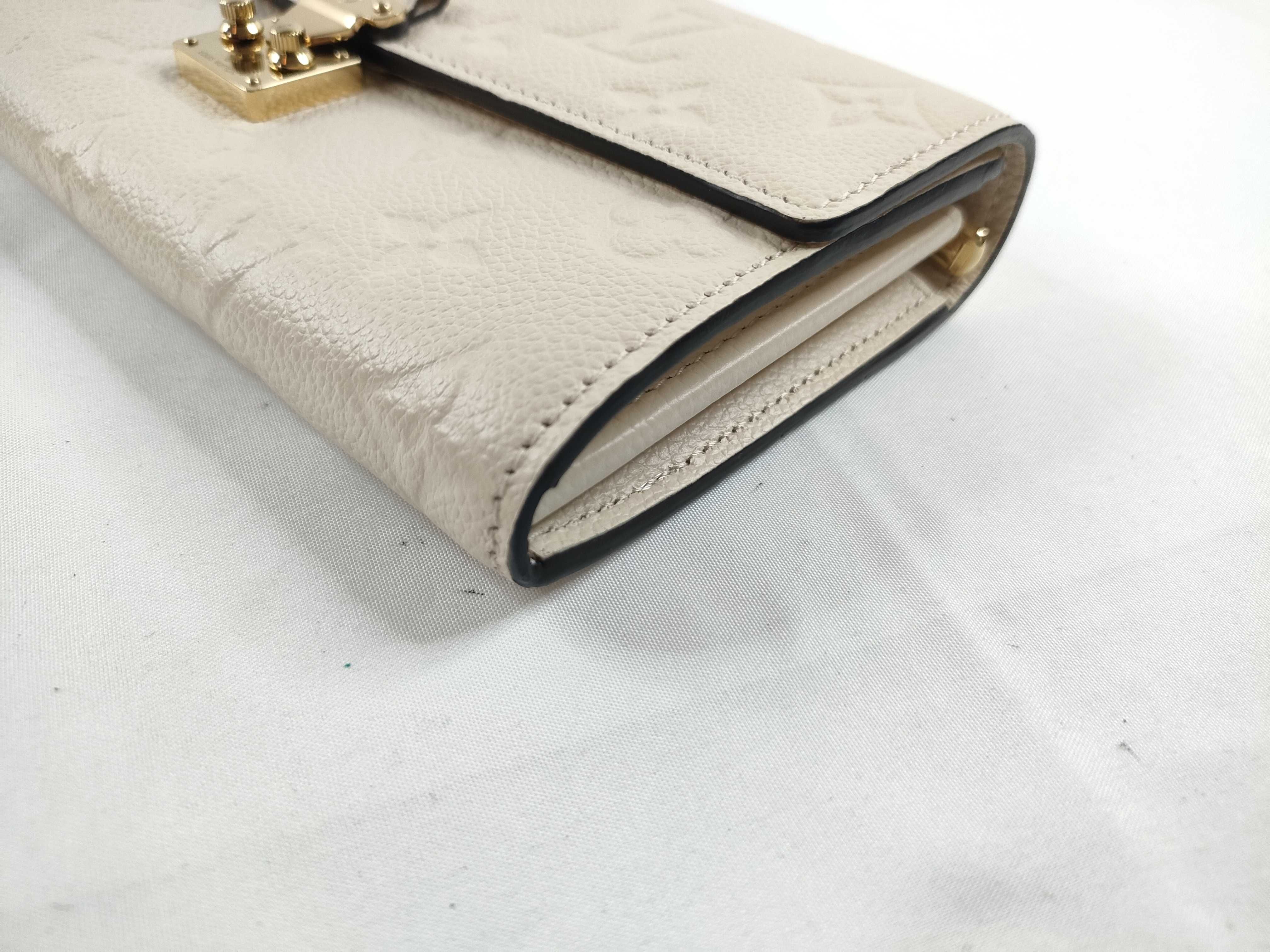 Monogram Empreinte Louis Vuitton Monogram Empreinte Portefeuille Sarah Métis Long Wallet Gold Hardware White M82638 IC Chip Box Wallet — view 3
