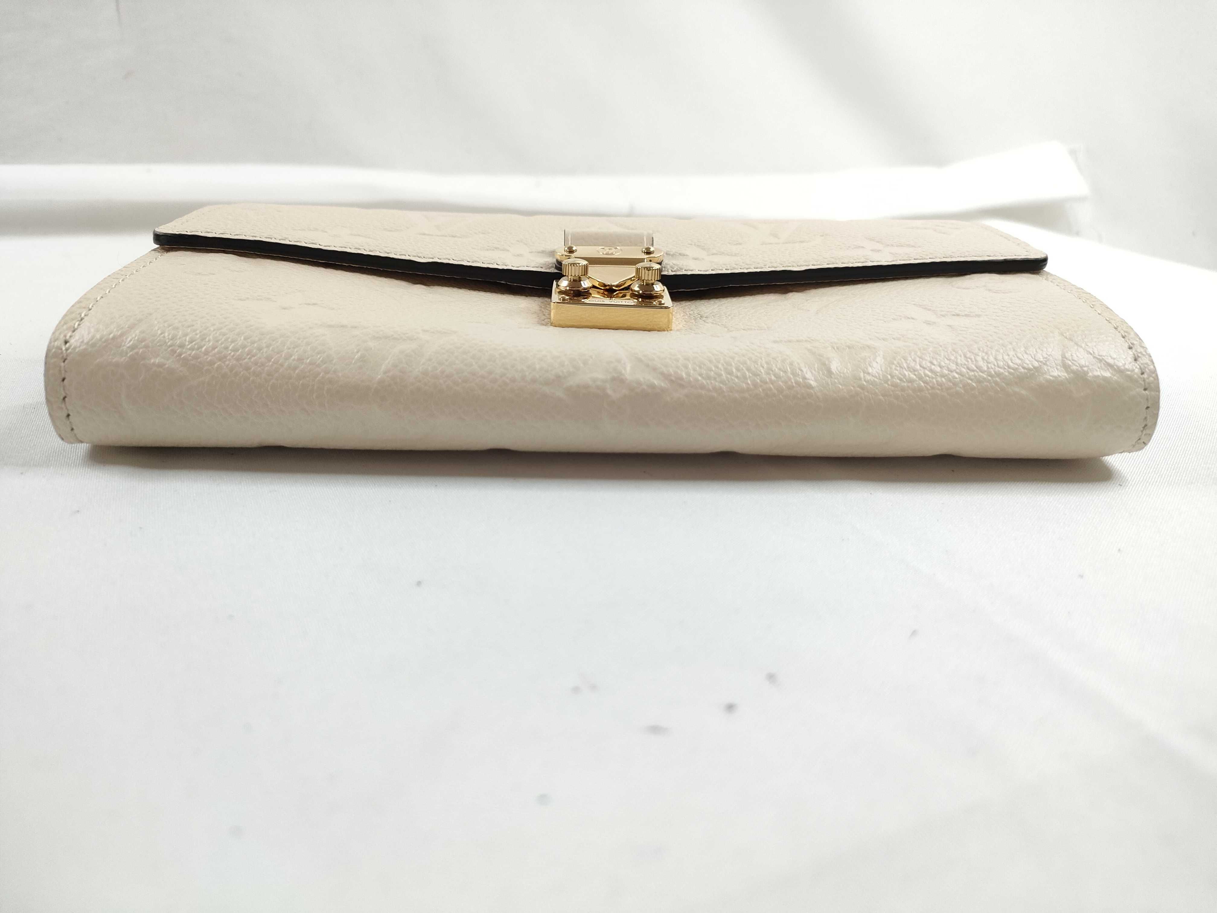 Monogram Empreinte Louis Vuitton Monogram Empreinte Portefeuille Sarah Métis Long Wallet Gold Hardware White M82638 IC Chip Box Wallet — view 6