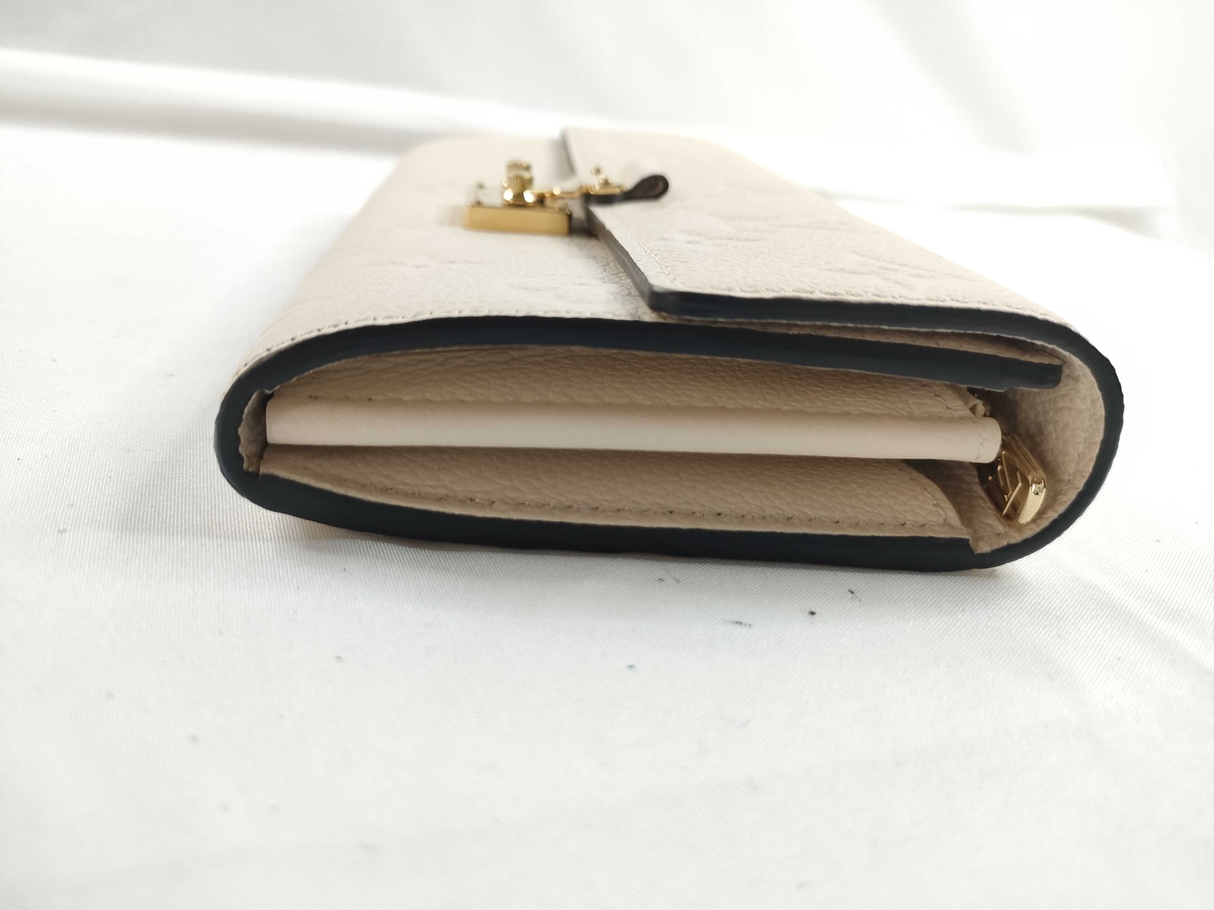 Monogram Empreinte Louis Vuitton Monogram Empreinte Portefeuille Sarah Métis Long Wallet Gold Hardware White M82638 IC Chip Box Wallet — view 7