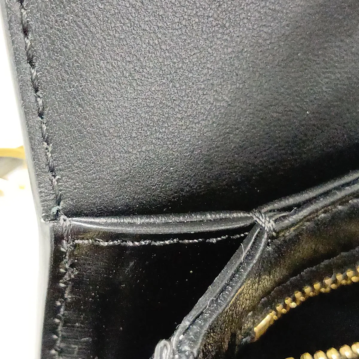 Triomphe Teen Leather Shoulder Bag, Black — view 12