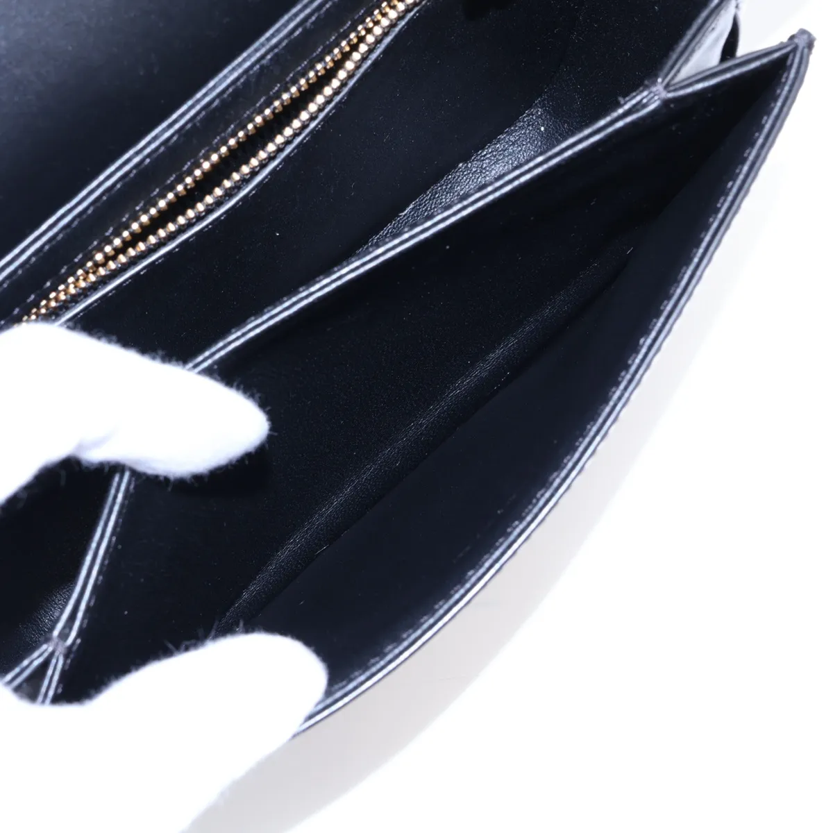 Triomphe Teen Leather Shoulder Bag, Black — view 7