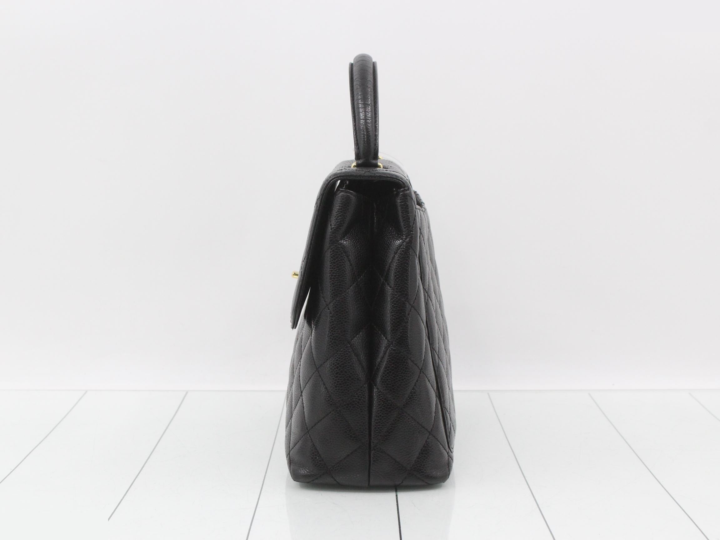 Kelly-style handbag, black, with original seal. — view 3