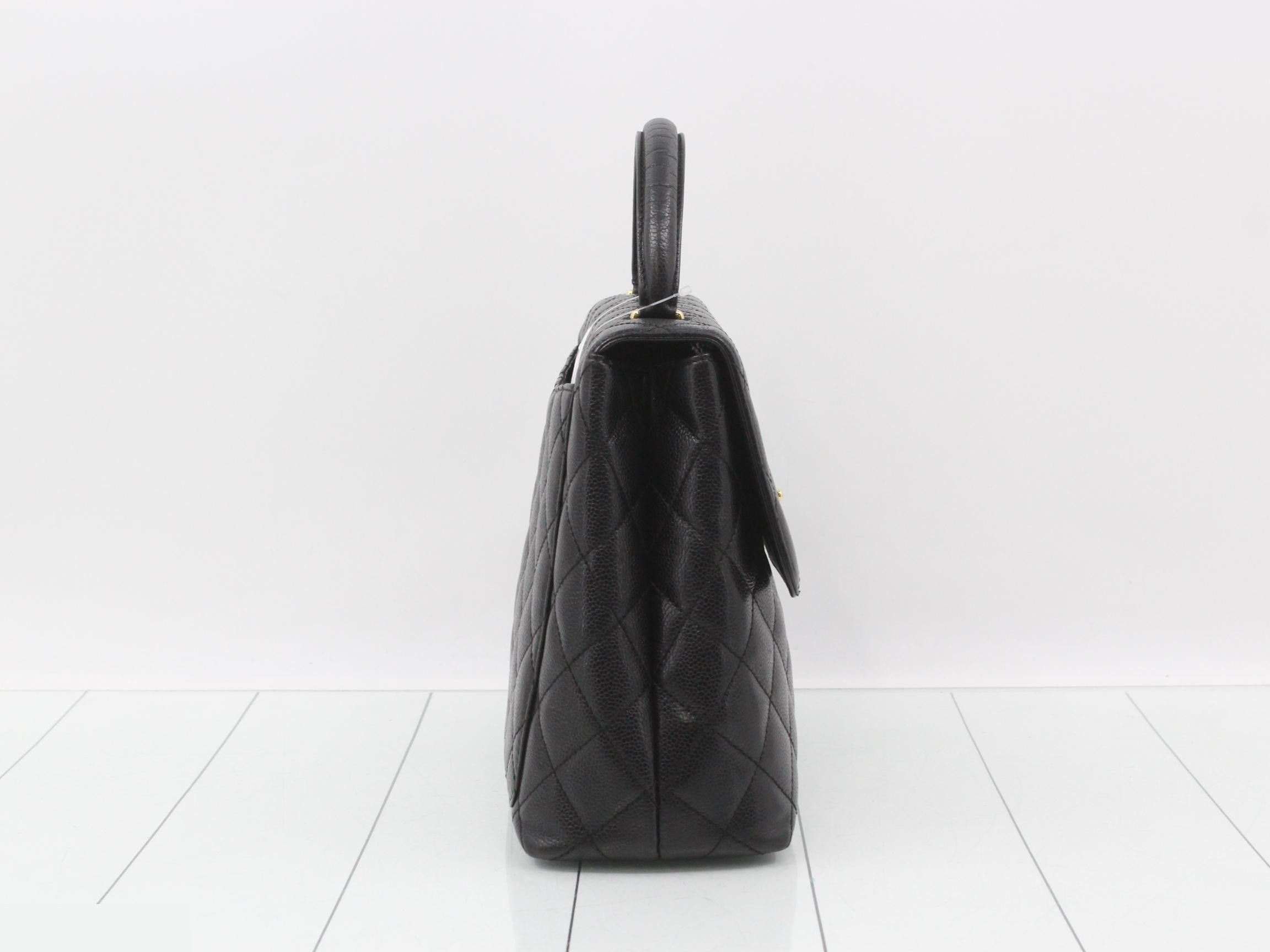 Kelly-style handbag, black, with original seal. — view 4