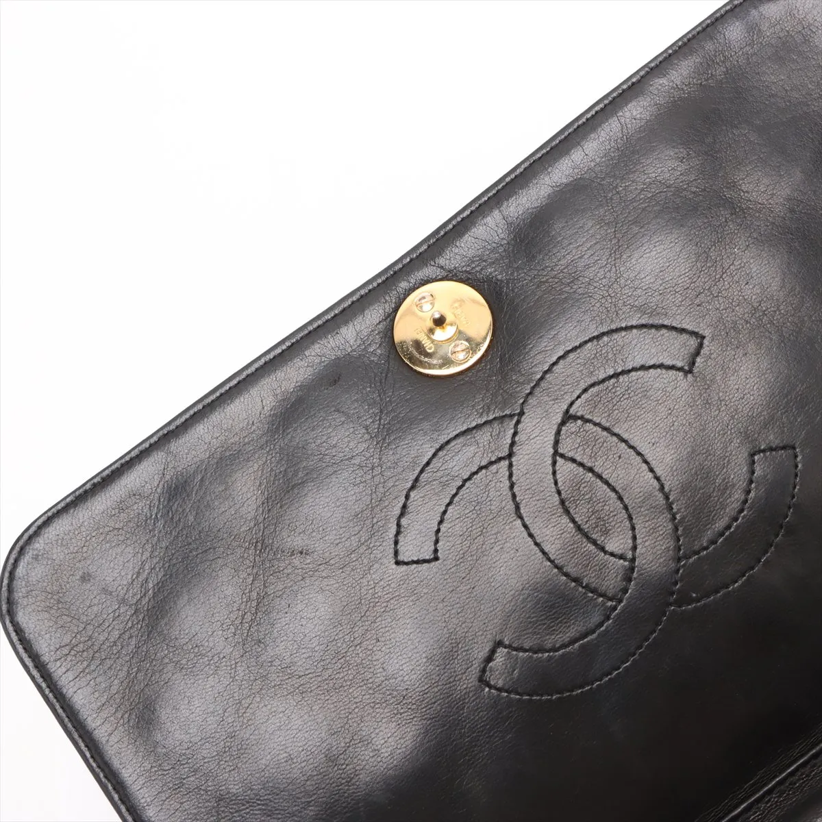 Matelasse Lambskin Chain Shoulder Bag Push Lock Black Gold Hardware 5661960 5th Series — view 12