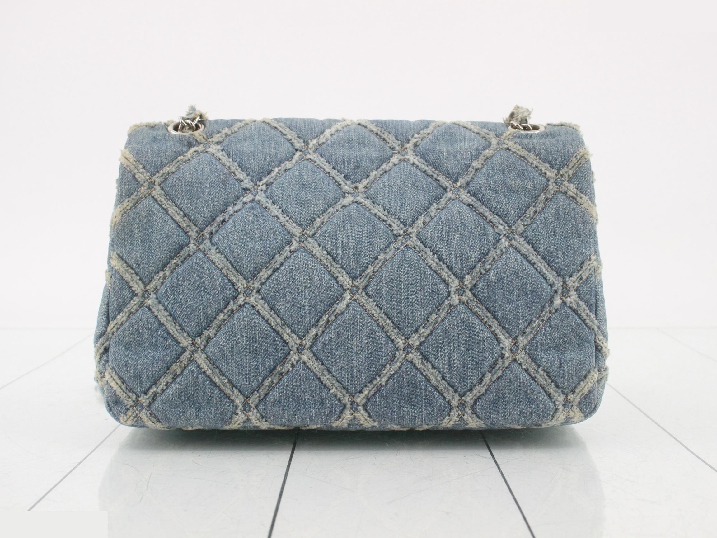 Denim Mini Matelassé Shoulder Bag — view 2