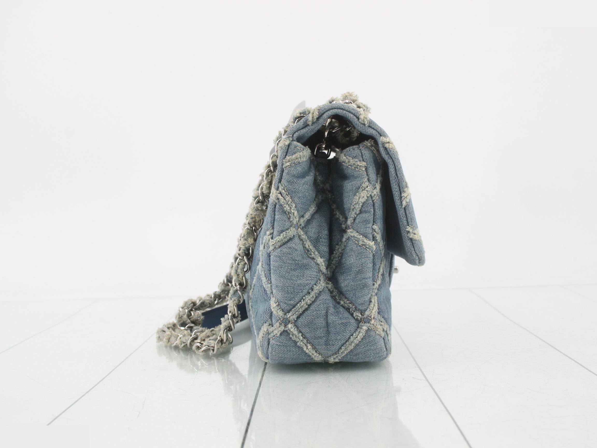 Denim Mini Matelassé Shoulder Bag — view 4