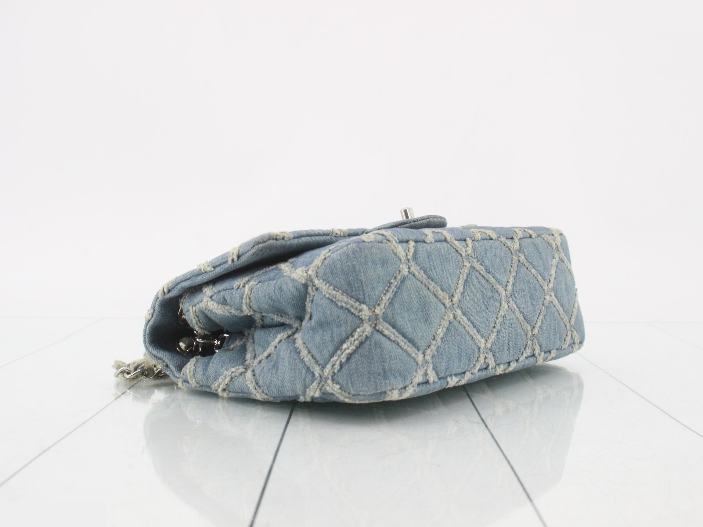 Denim Mini Matelassé Shoulder Bag — view 5