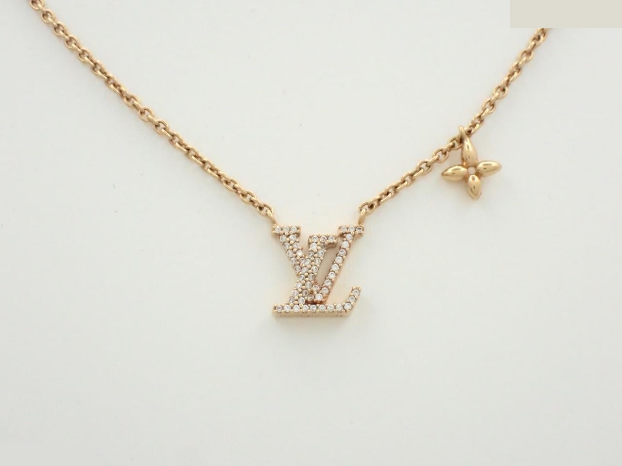 LV Iconic Necklace, Rhinestone, M00596, Chain approx. 46cm