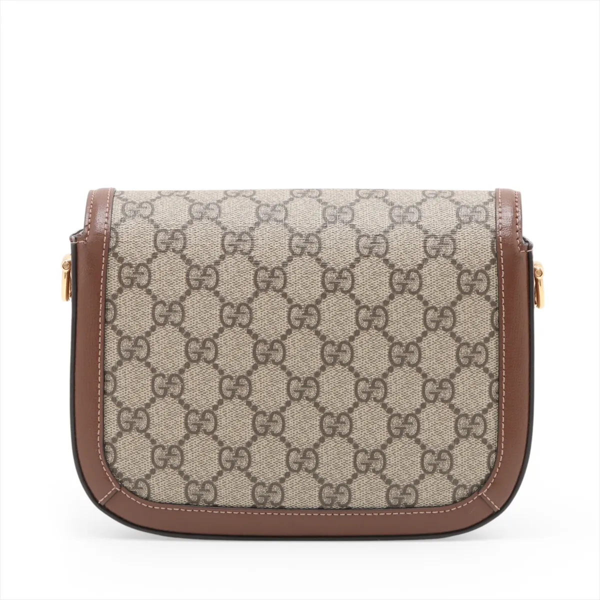 GG Supreme Horsebit 1955 PVC x Leather Shoulder Bag, Beige x Brown, 658574 — view 2