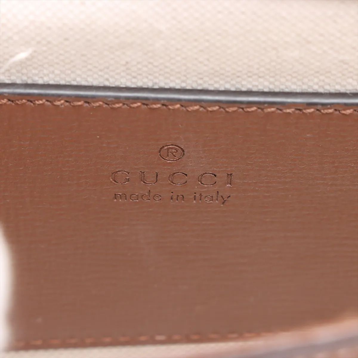 GG Supreme Horsebit 1955 PVC x Leather Shoulder Bag, Beige x Brown, 658574 — view 7