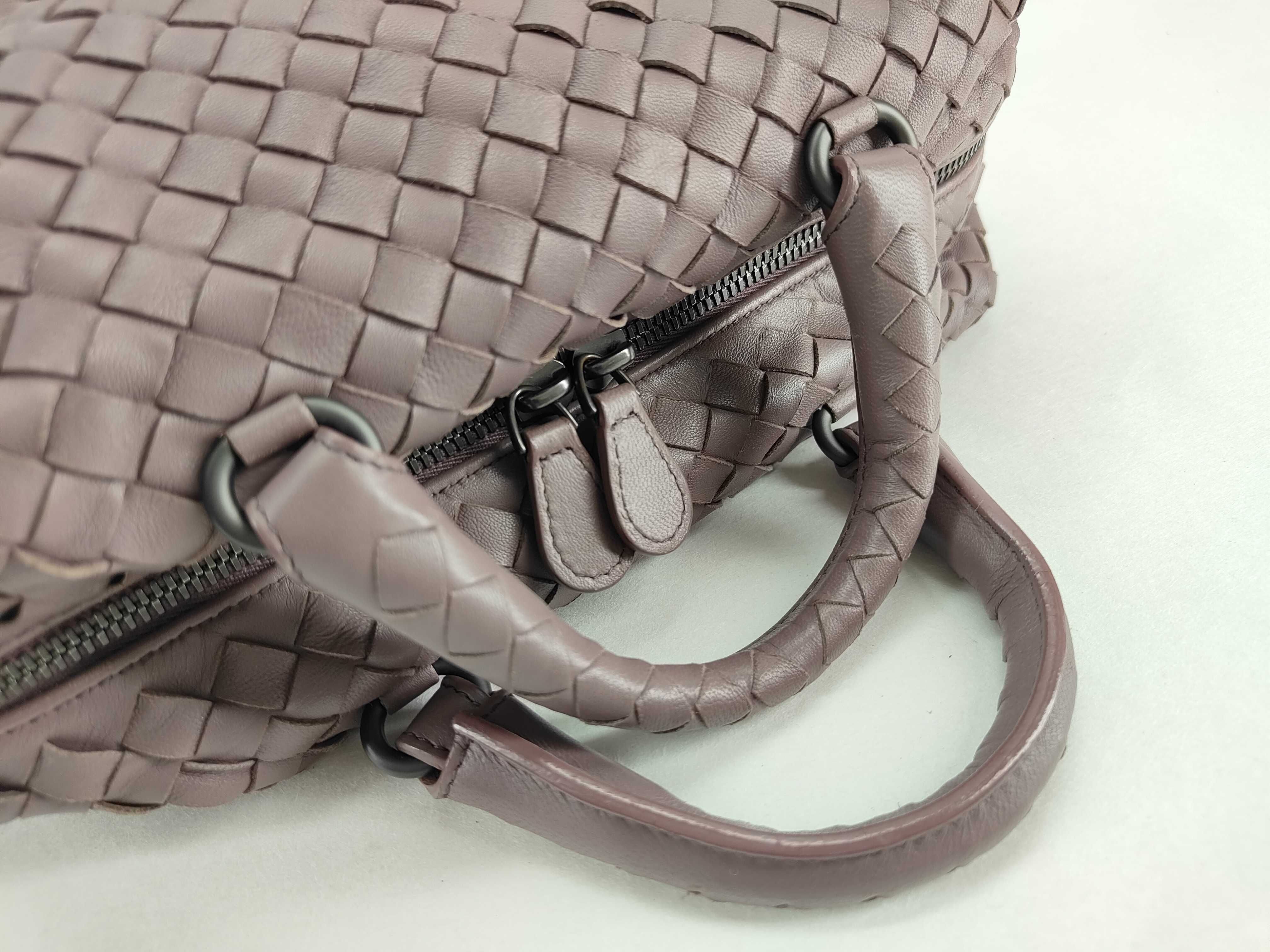 Intrecciato Convertible Boston Bag Leather Purple Sling Bag — view 4