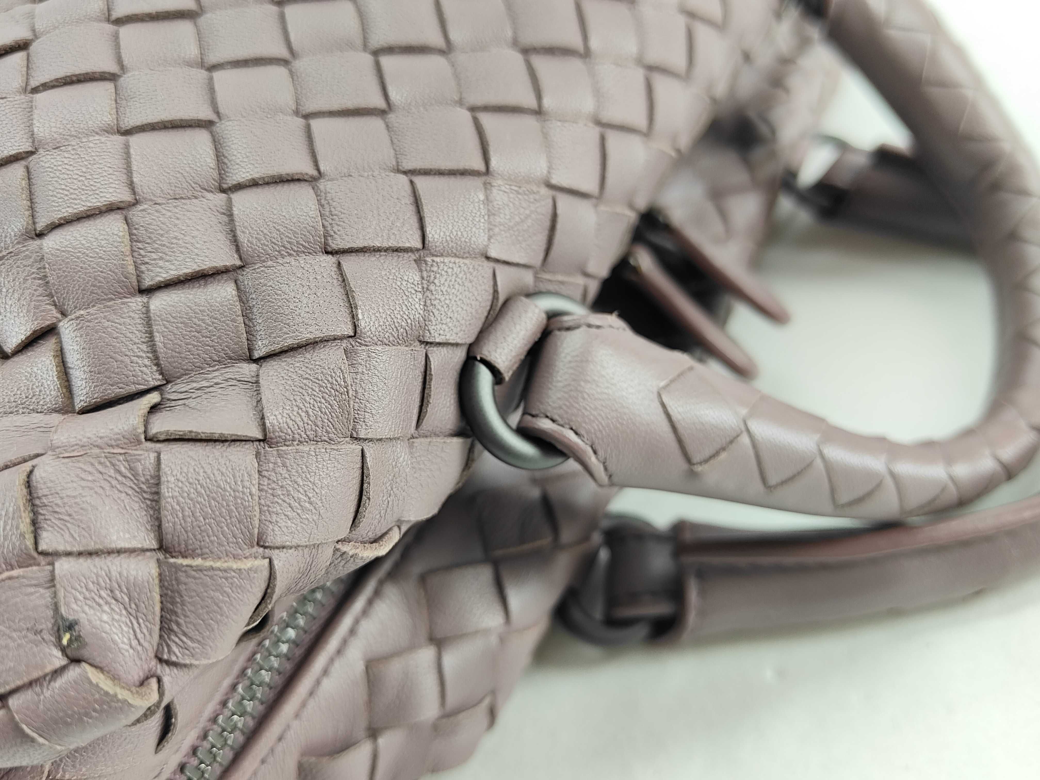 Intrecciato Convertible Boston Bag Leather Purple Sling Bag — view 6