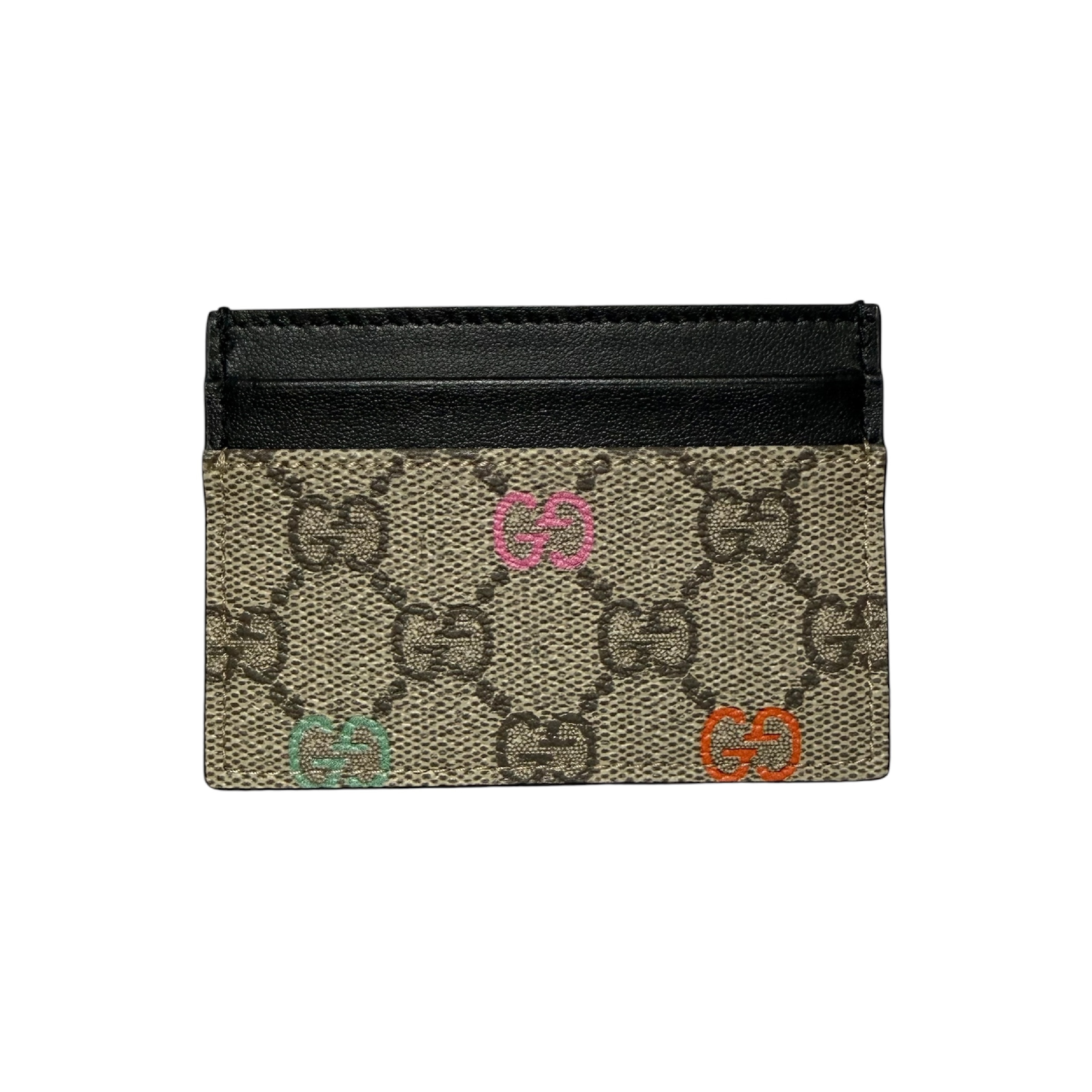 GG Supreme Black Multicolor Card Case (Card Case/Pass Case/Business Card Holder) — view 2
