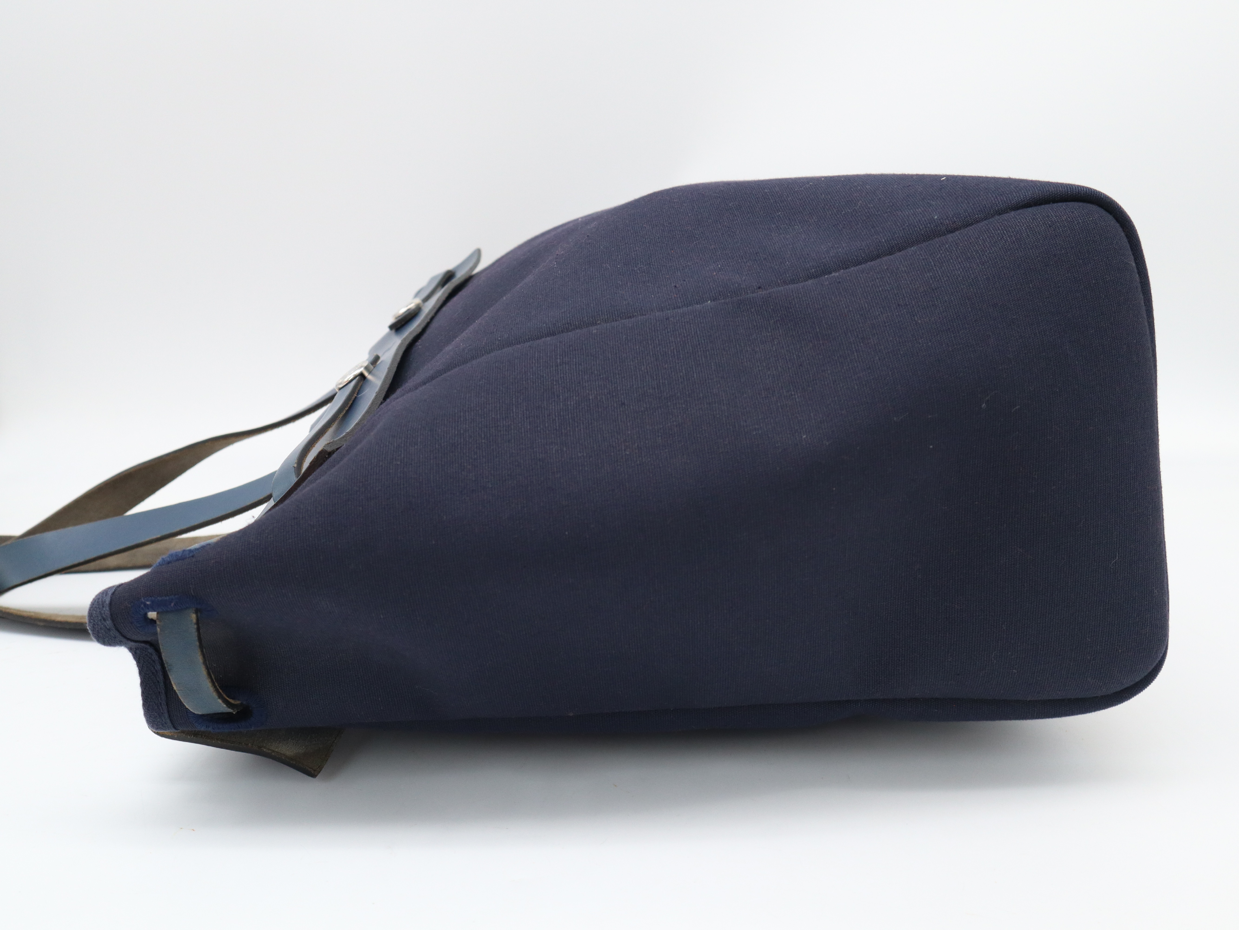 Herbag Cabas GM F stamp Toile Officier Navy Tote bag with spare bag and dust bag — view 3