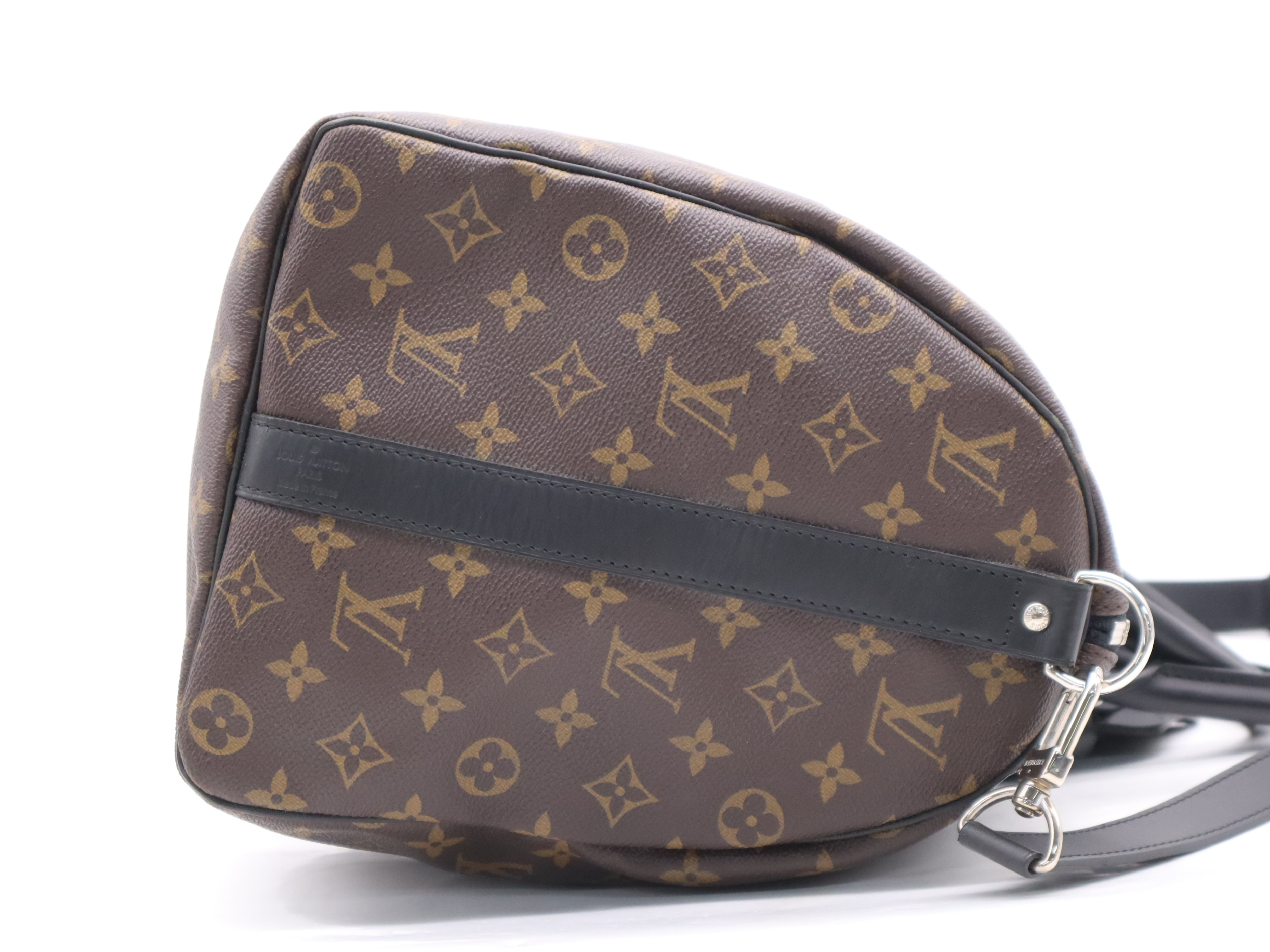 M56711 Monogram Macassar Keepall Bandoulière 45 Boston Bag with Shoulder Strap, Name Tag, Handle Strap, and Dust Bag — view 5