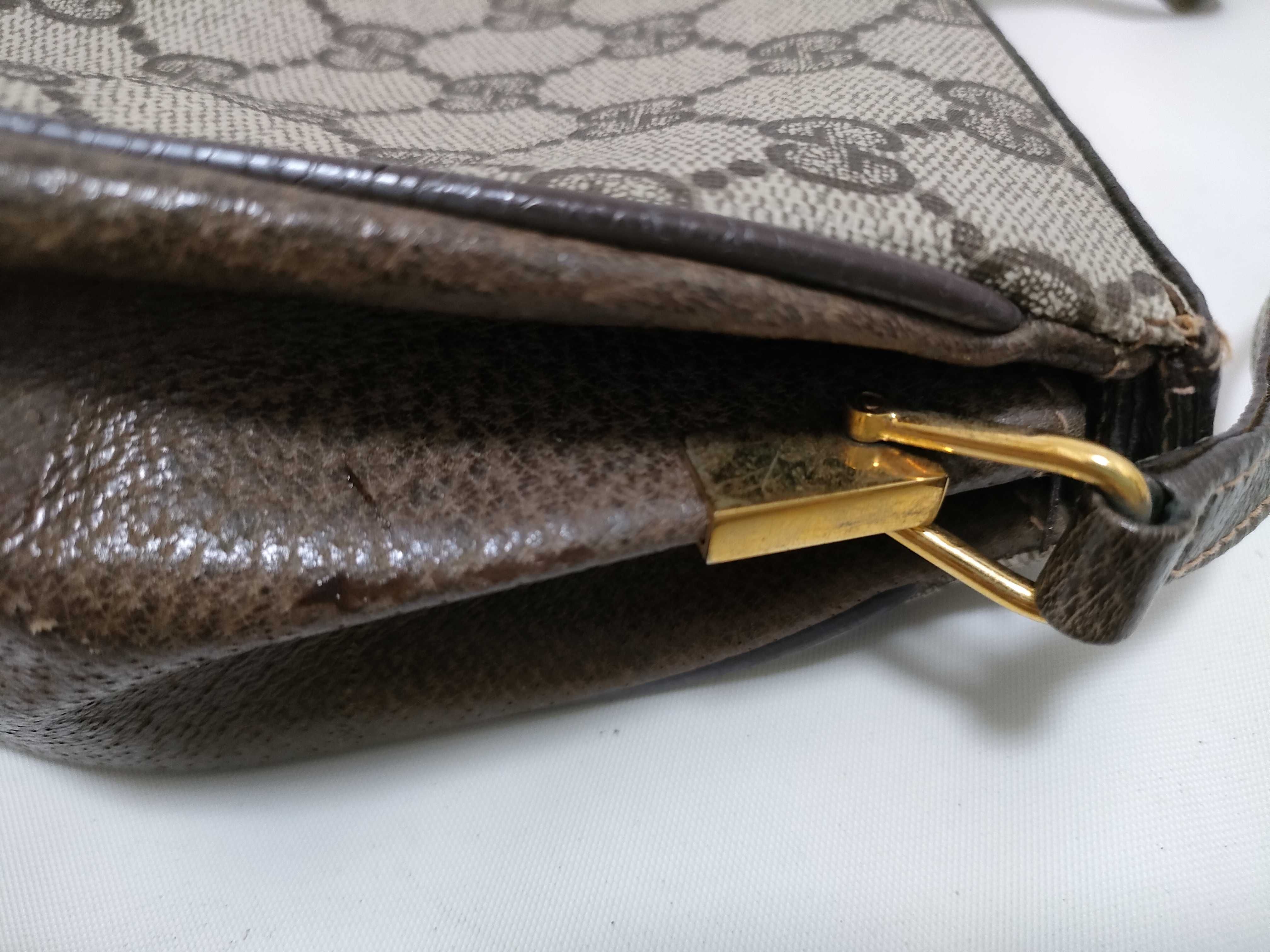 GG Supreme Gucci 72 02 024 GG Supreme Sherry Shoulder Bag PVC Leather Beige Brown Shoulder Bag — view 11
