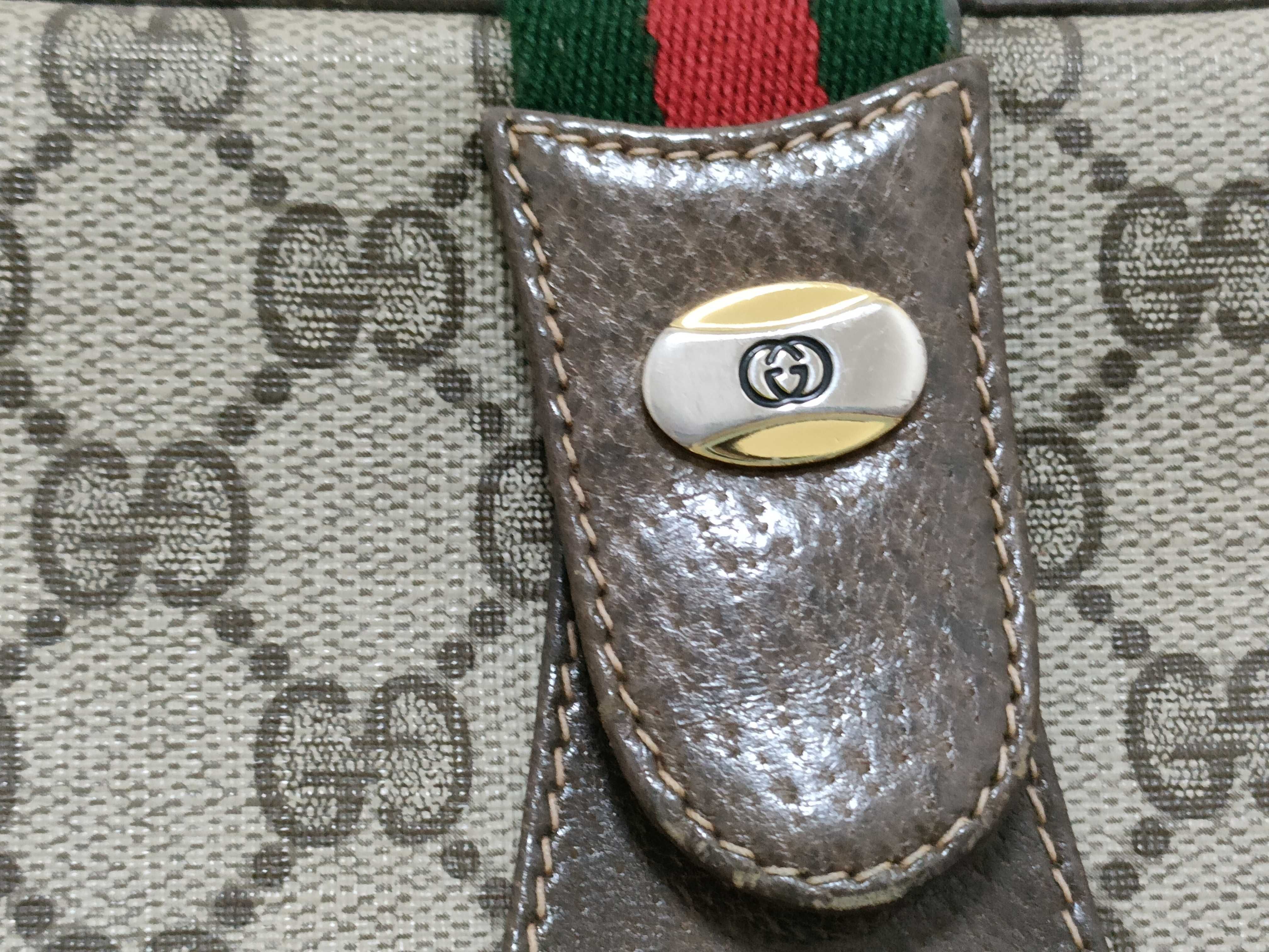 GG Supreme Gucci 72 02 024 GG Supreme Sherry Shoulder Bag PVC Leather Beige Brown Shoulder Bag — view 14