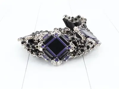 Crystal belt, purple x black