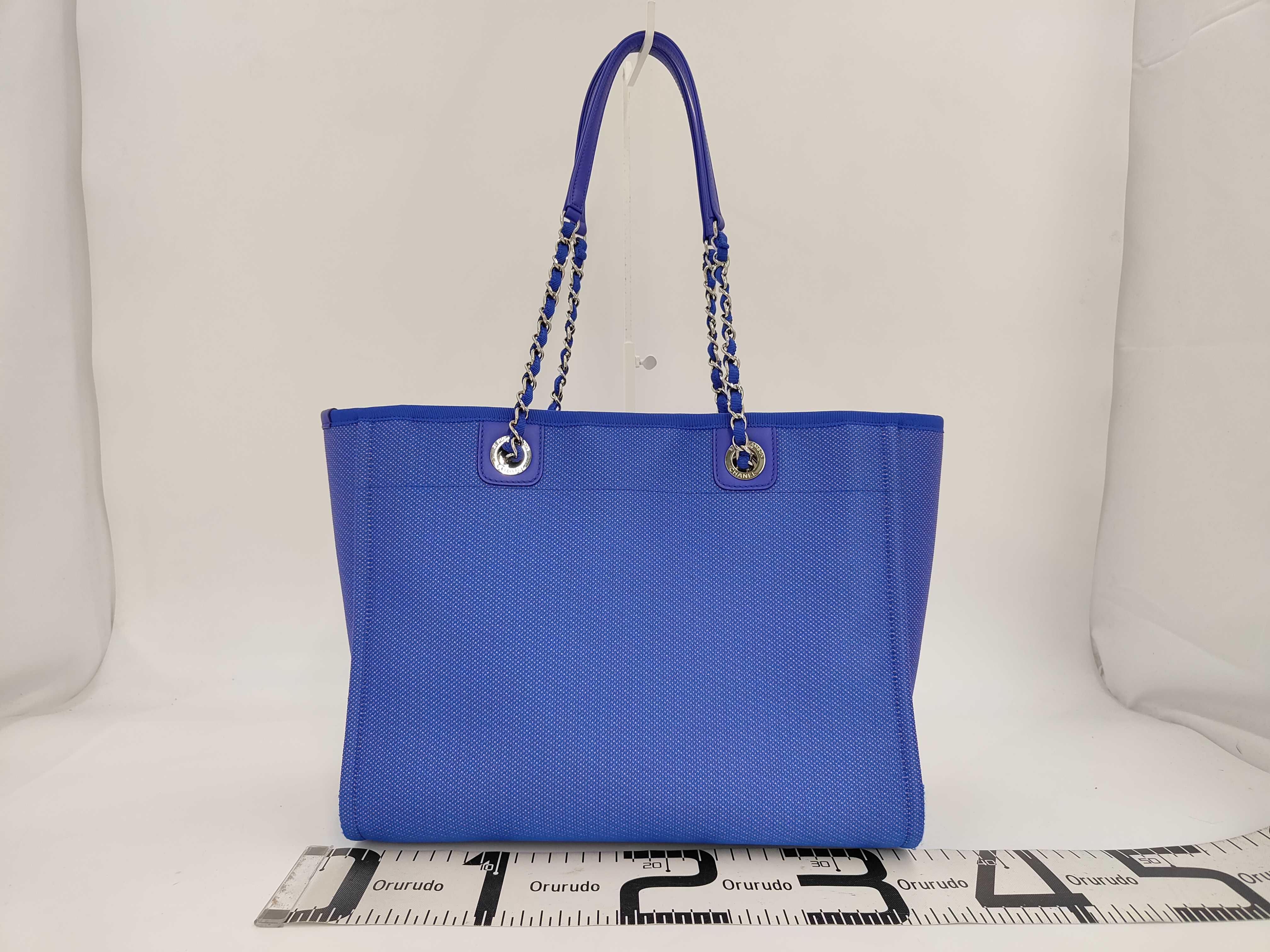 Deauville Tote MM, serial number 31, canvas, blue, silver tote bag — view 2