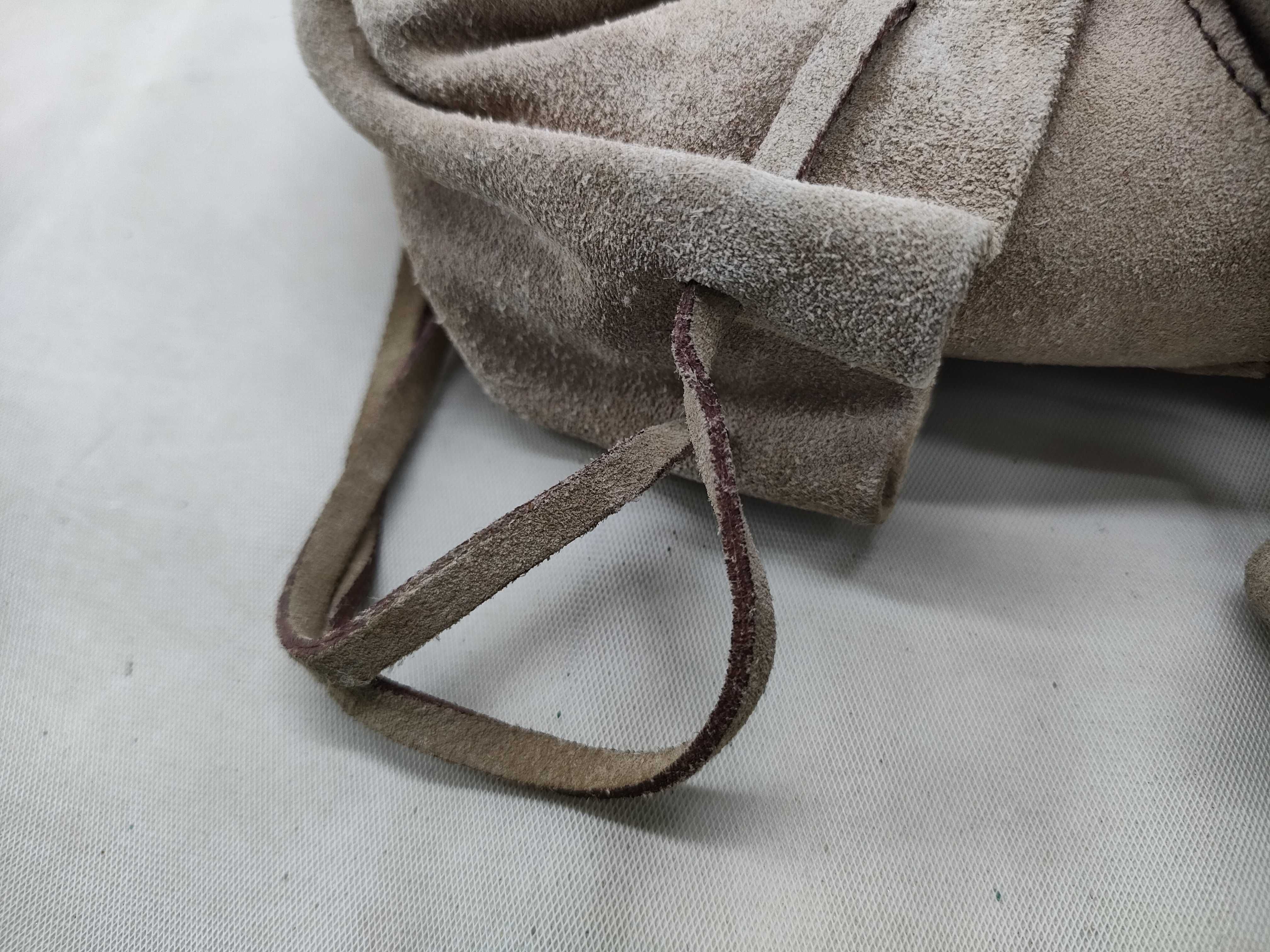 Triangle Logo Plate Suede Shoulder Bag White Tag 7 Handbag — view 14