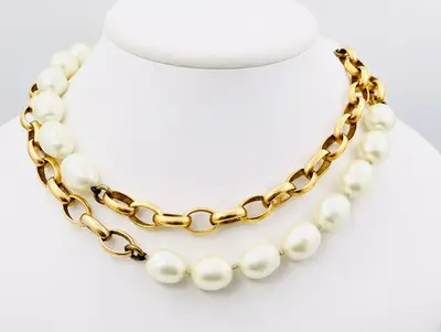Faux Pearl Long Necklace (with comments)