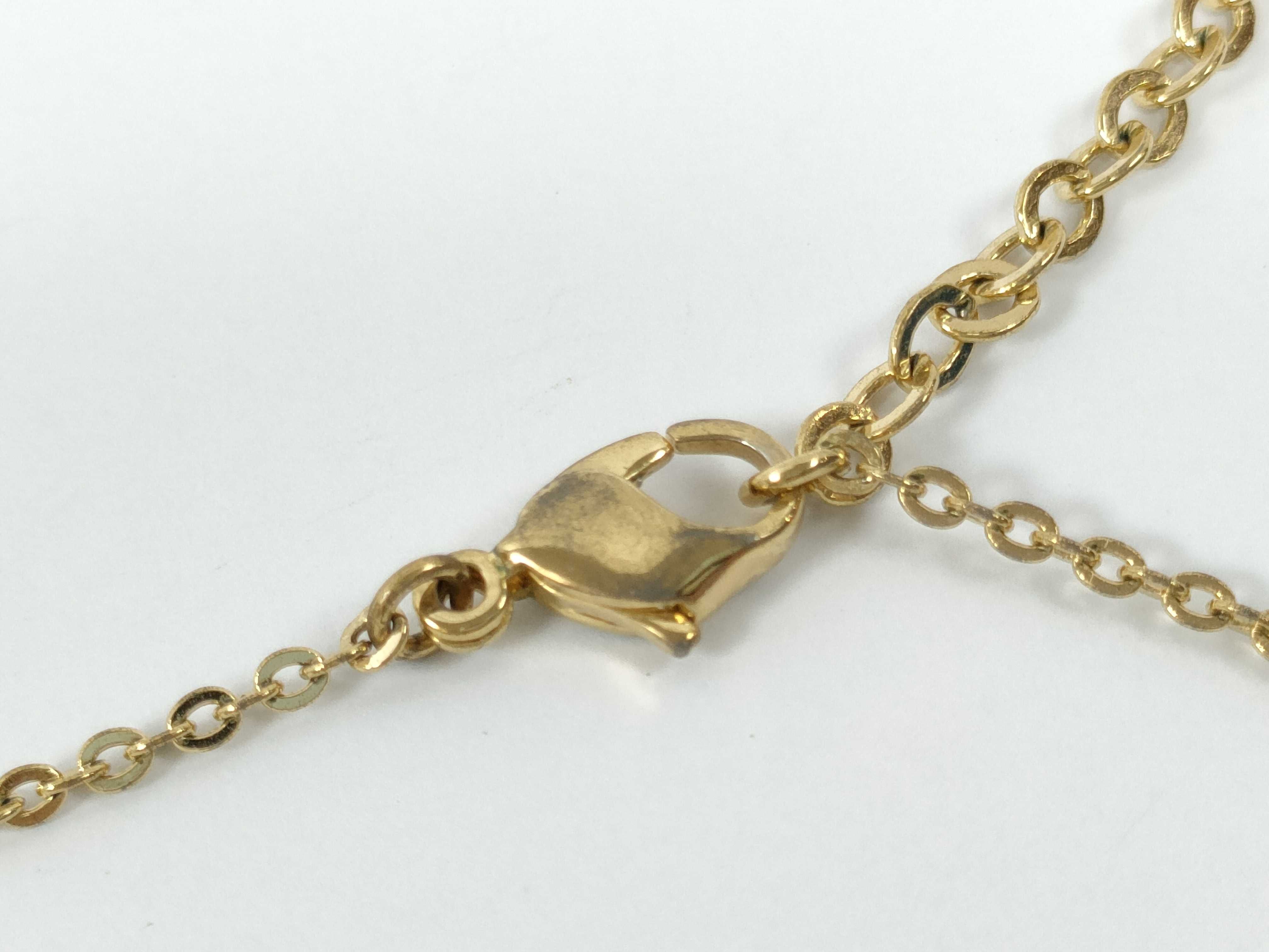 Heart Logo Rhinestone Gold Necklace — view 6