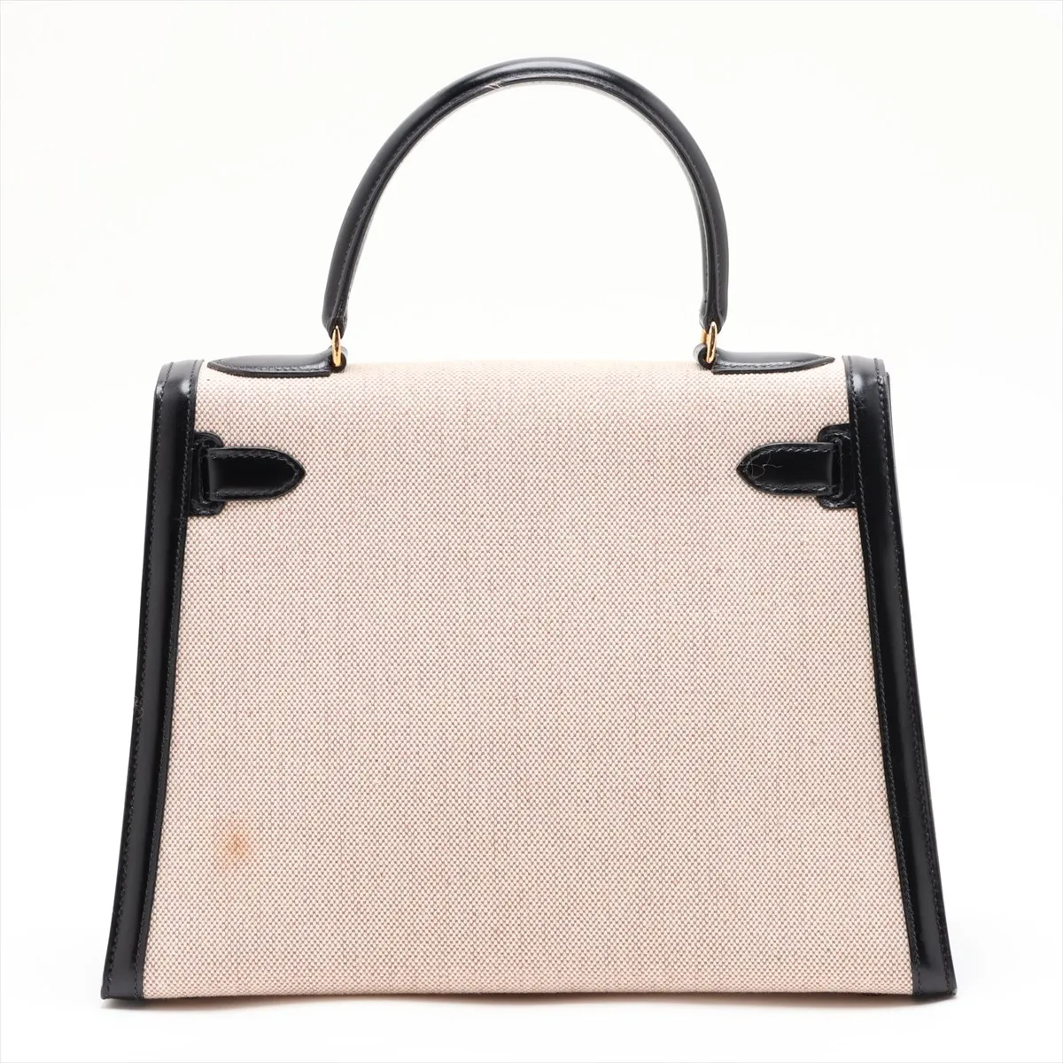[Individually packaged] Hermes Kelly 28 Sellier Toile H x Box Calf Ecru x Black Gold Hardware J: 1980 — view 2