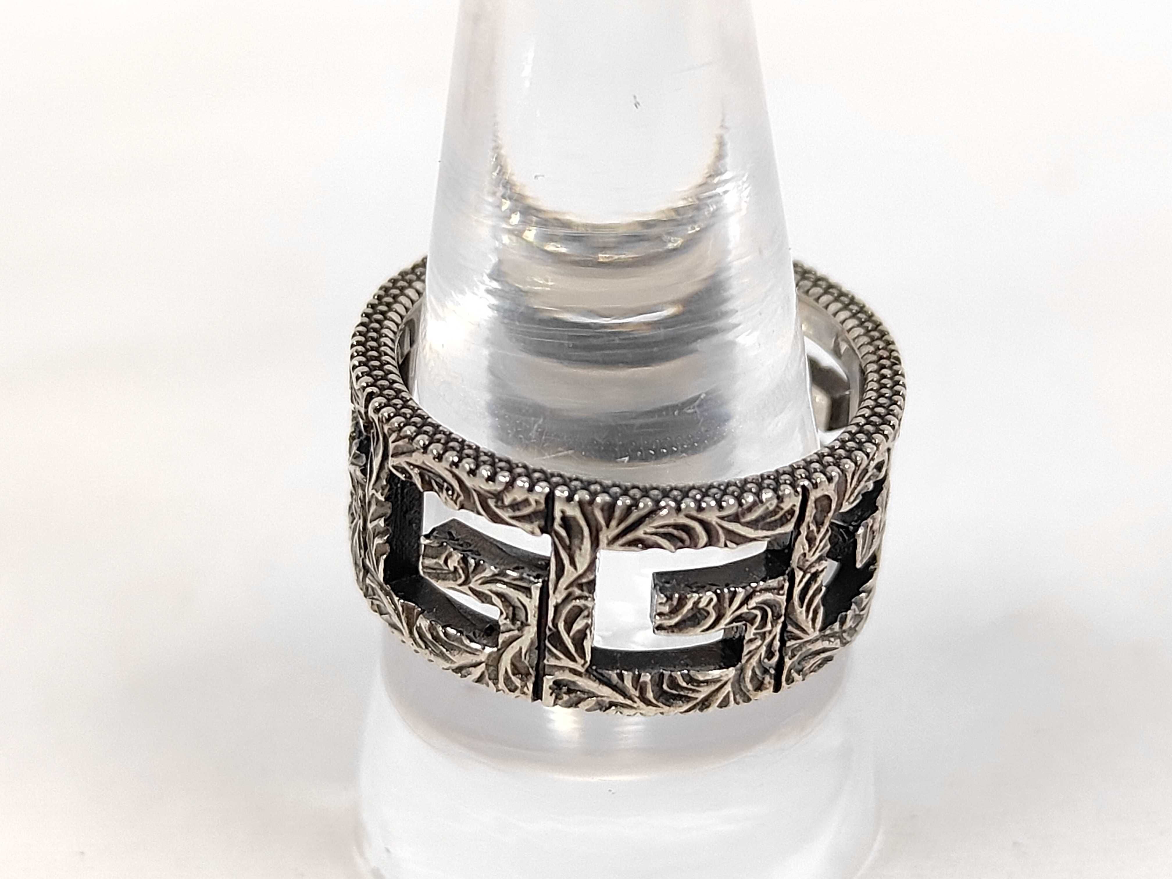 576993 SV925 Square G Wide Ring, Aged Finish, Size: 21, Comes with Box and Dust Bag, 8.7g — view 3