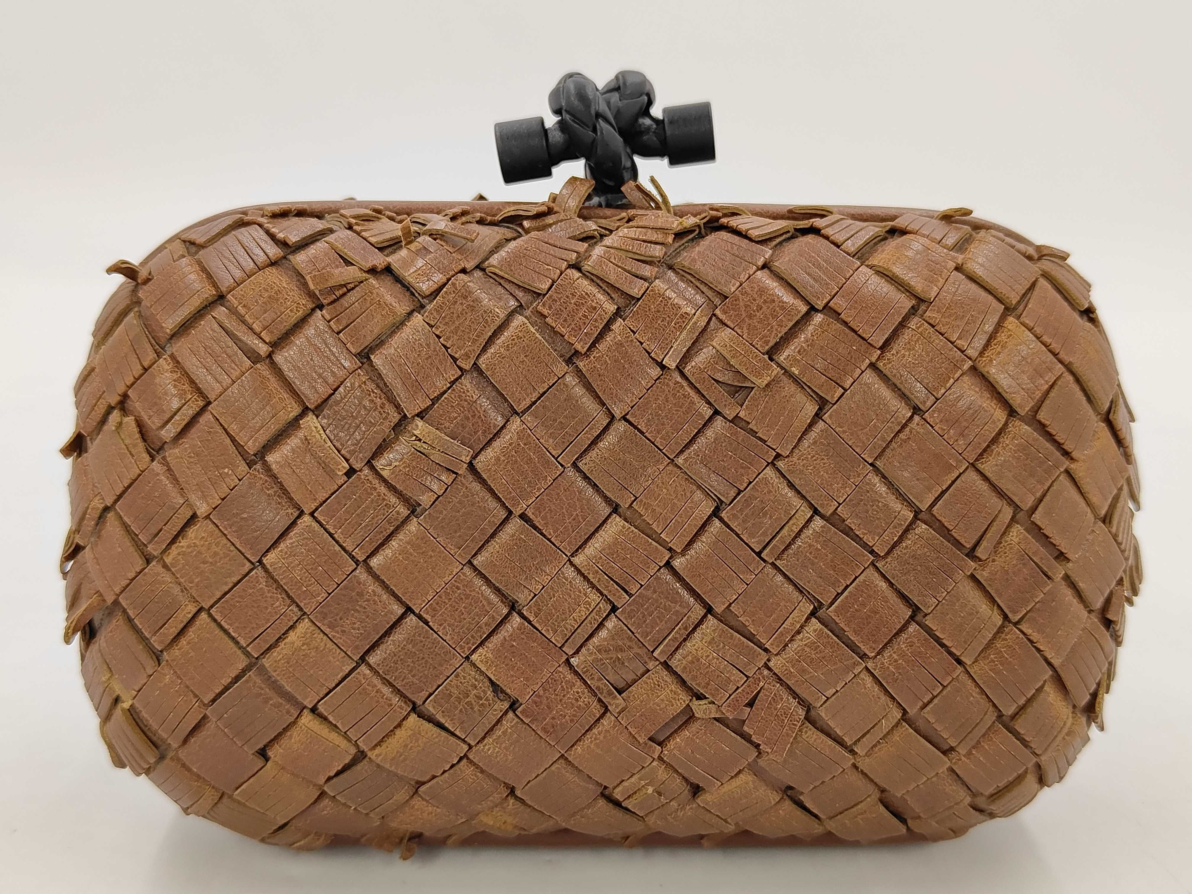 Intrecciato Fringe Knot Clutch Handbag
