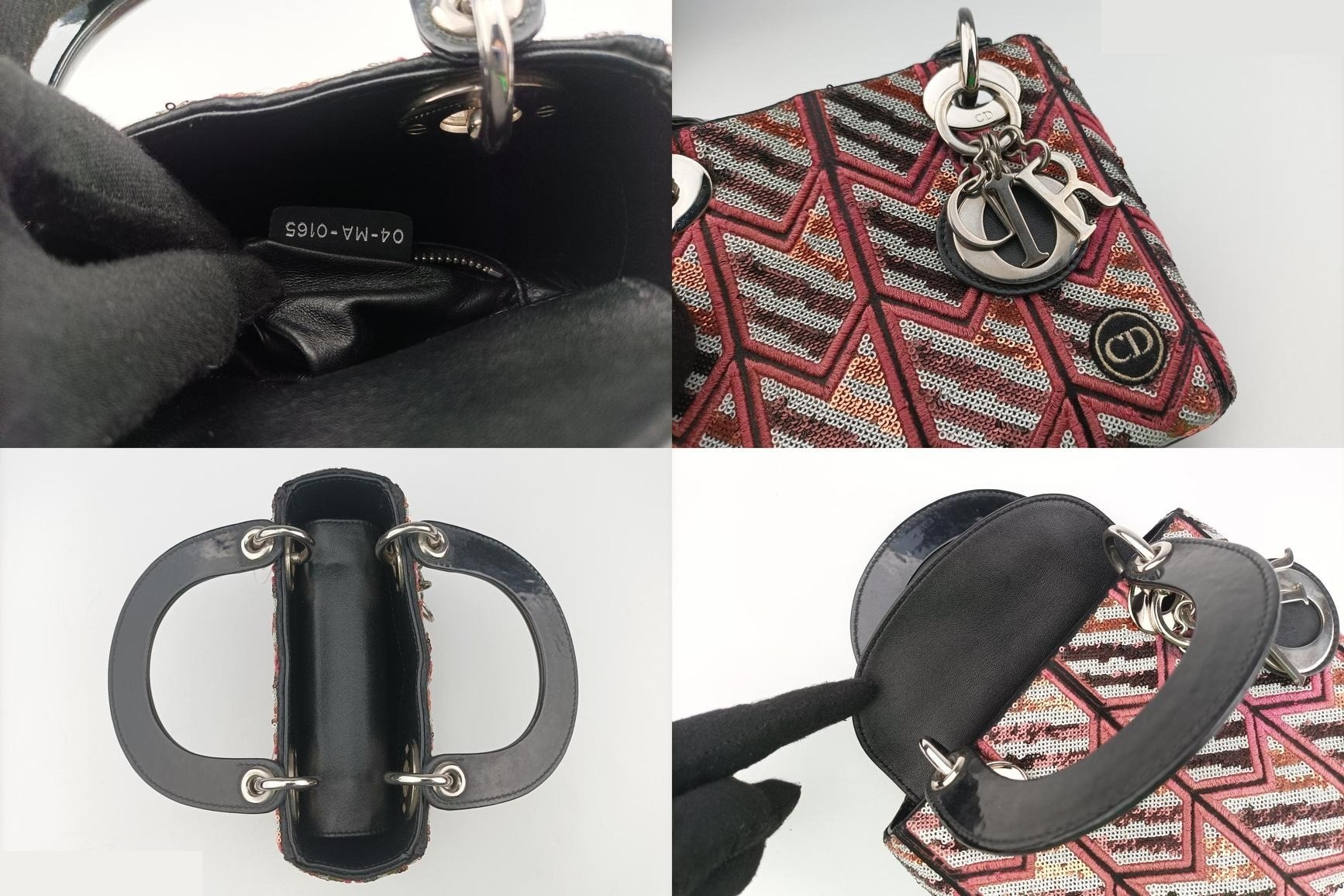 Lady Dior sequin x leather multicolor — view 8