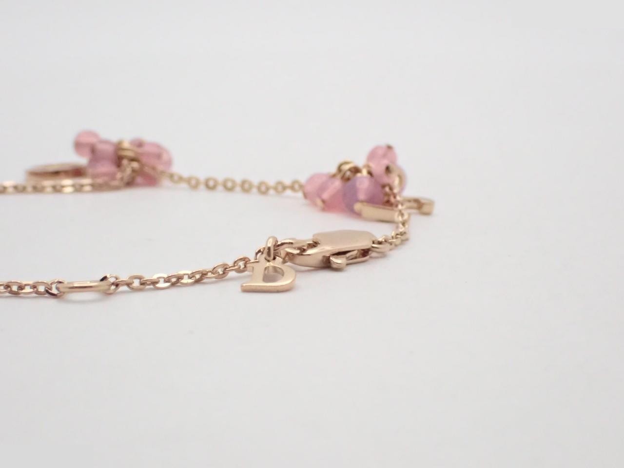 logo bead charm gold plated bracelet, wrist circumference approximately 21cm — view 3