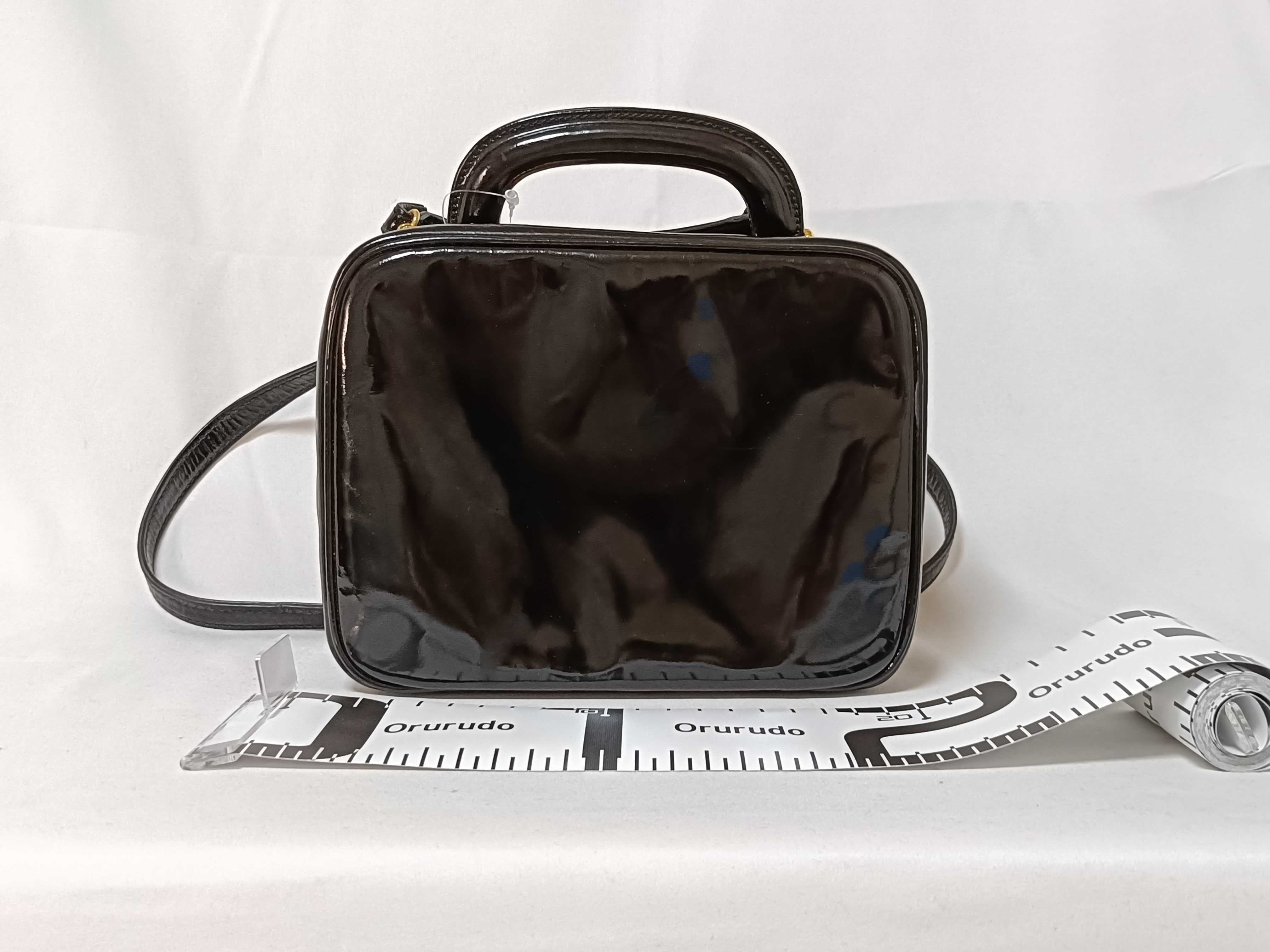 Enamel Vanity Bag, 2-way, Black, with Seal/Guarantee Card. — view 2