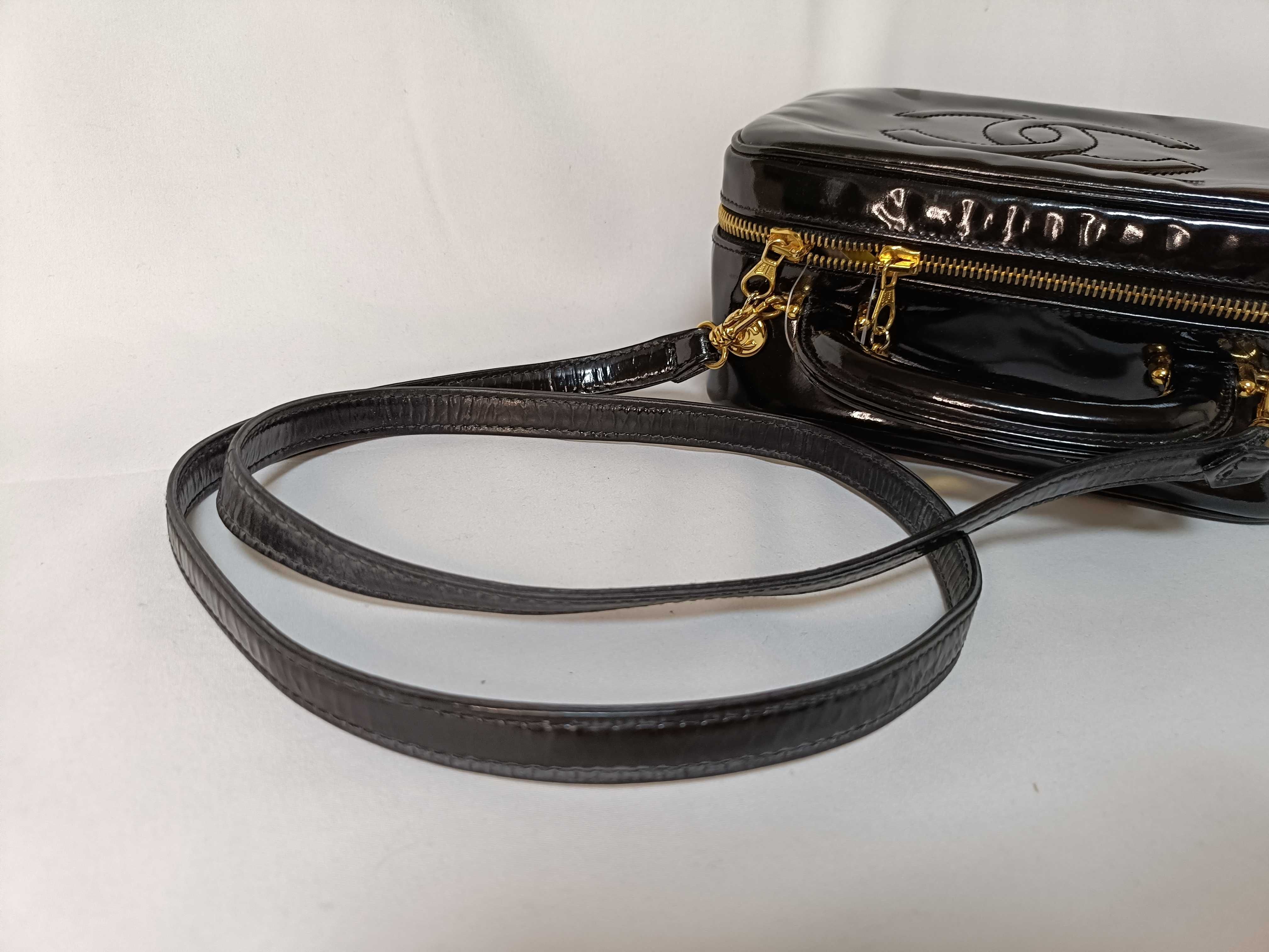 Enamel Vanity Bag, 2-way, Black, with Seal/Guarantee Card. — view 6