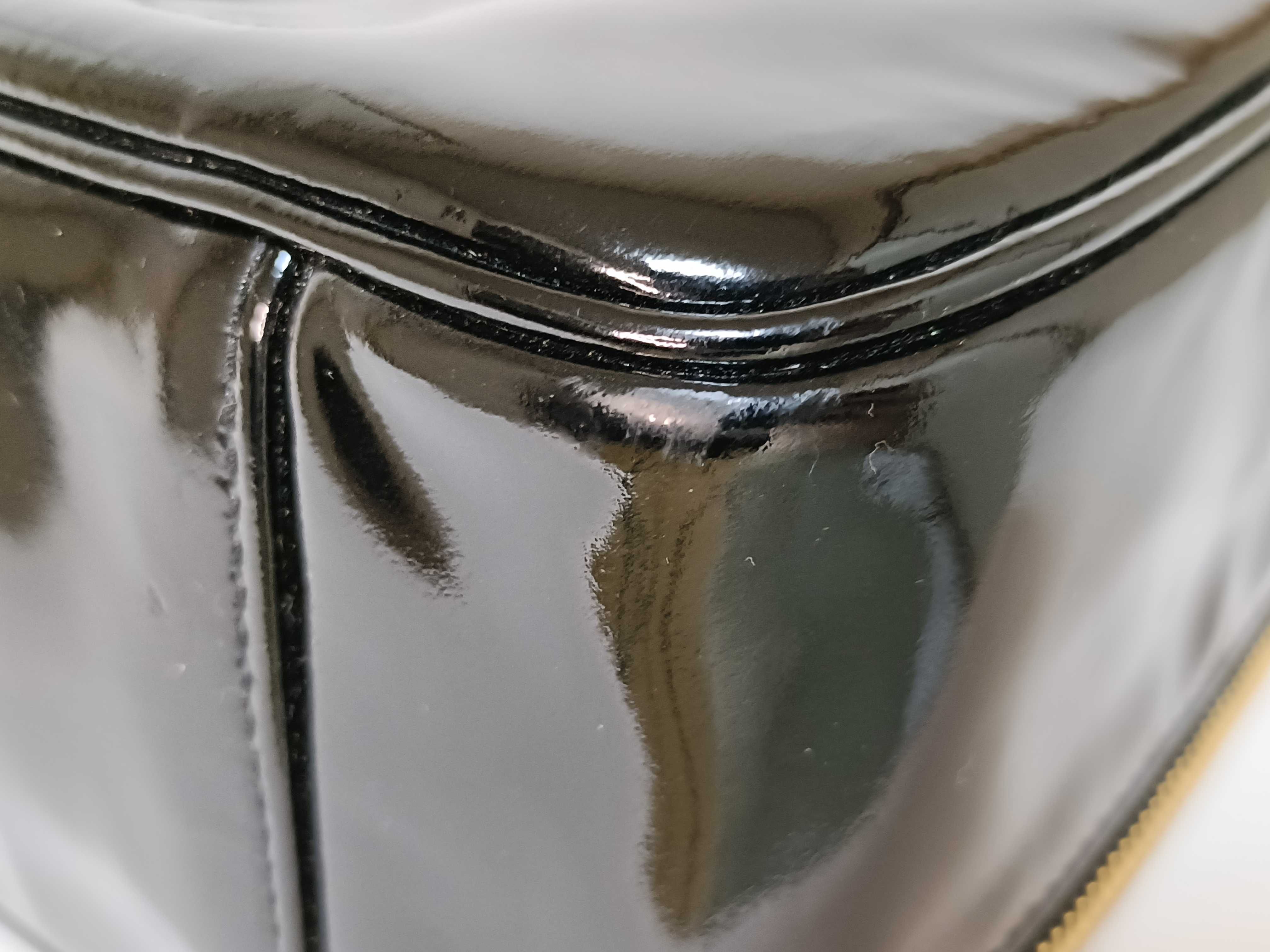 Enamel Vanity Bag, 2-way, Black, with Seal/Guarantee Card. — view 10