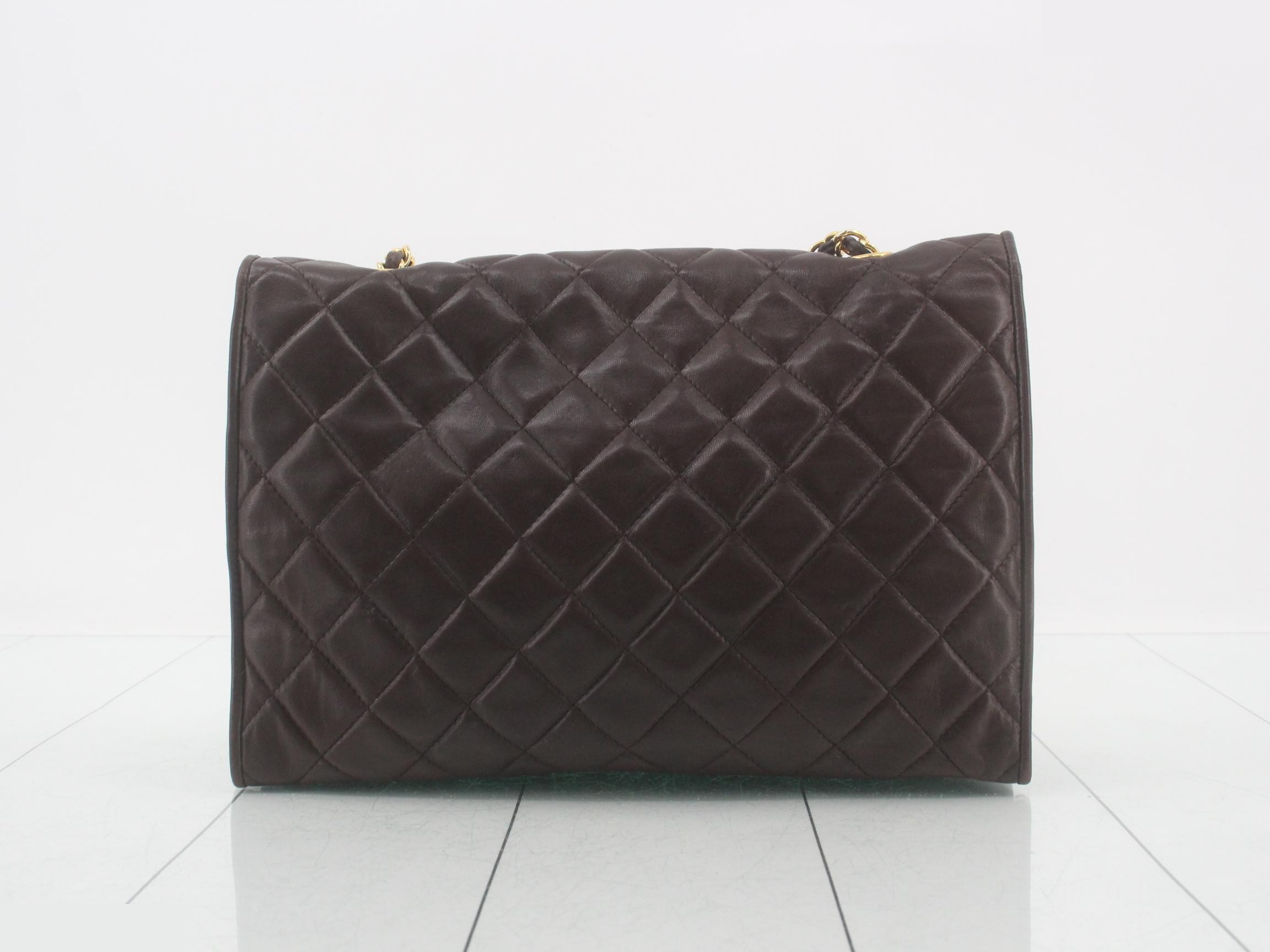 Matelassé Chain Shoulder Bag, Brown, Serial Number 0 — view 2