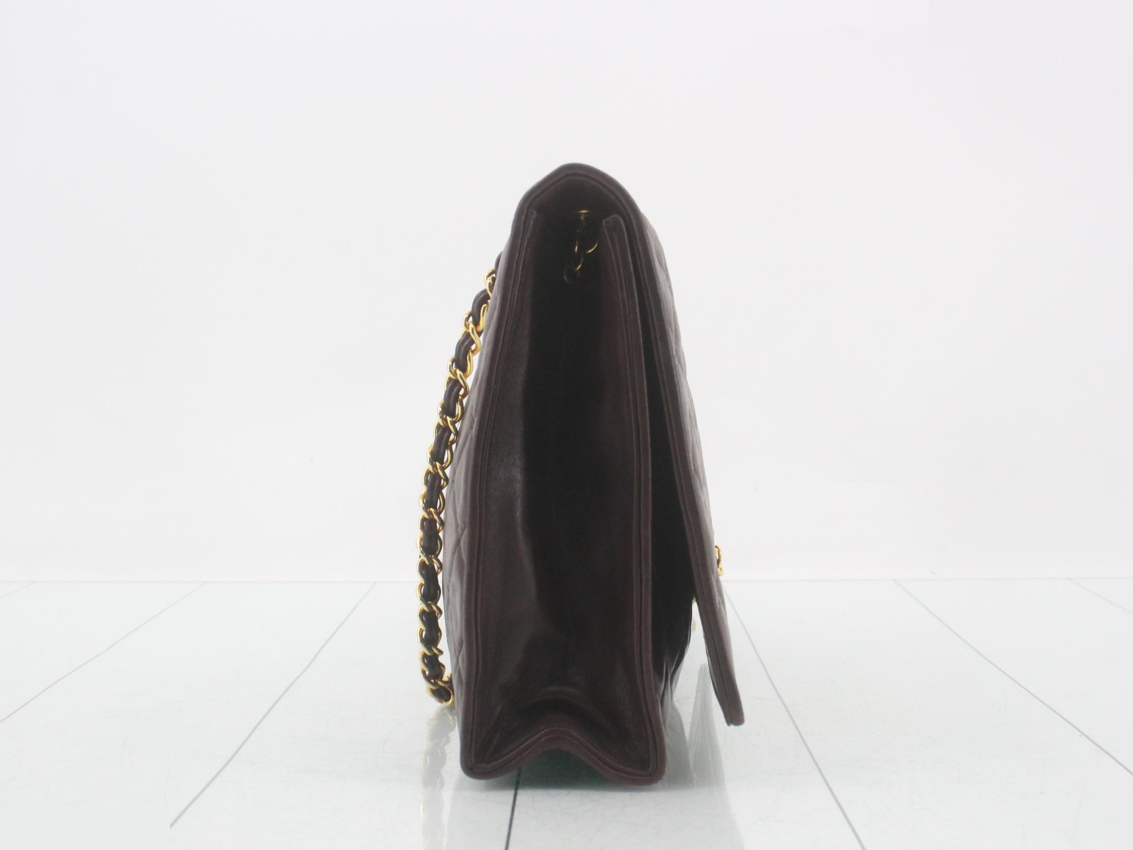 Matelassé Chain Shoulder Bag, Brown, Serial Number 0 — view 4