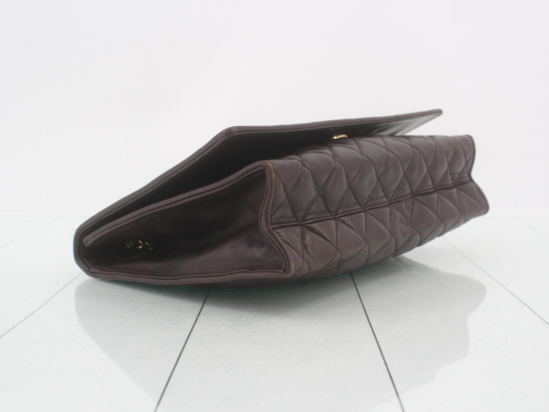 Matelassé Chain Shoulder Bag, Brown, Serial Number 0 — view 5
