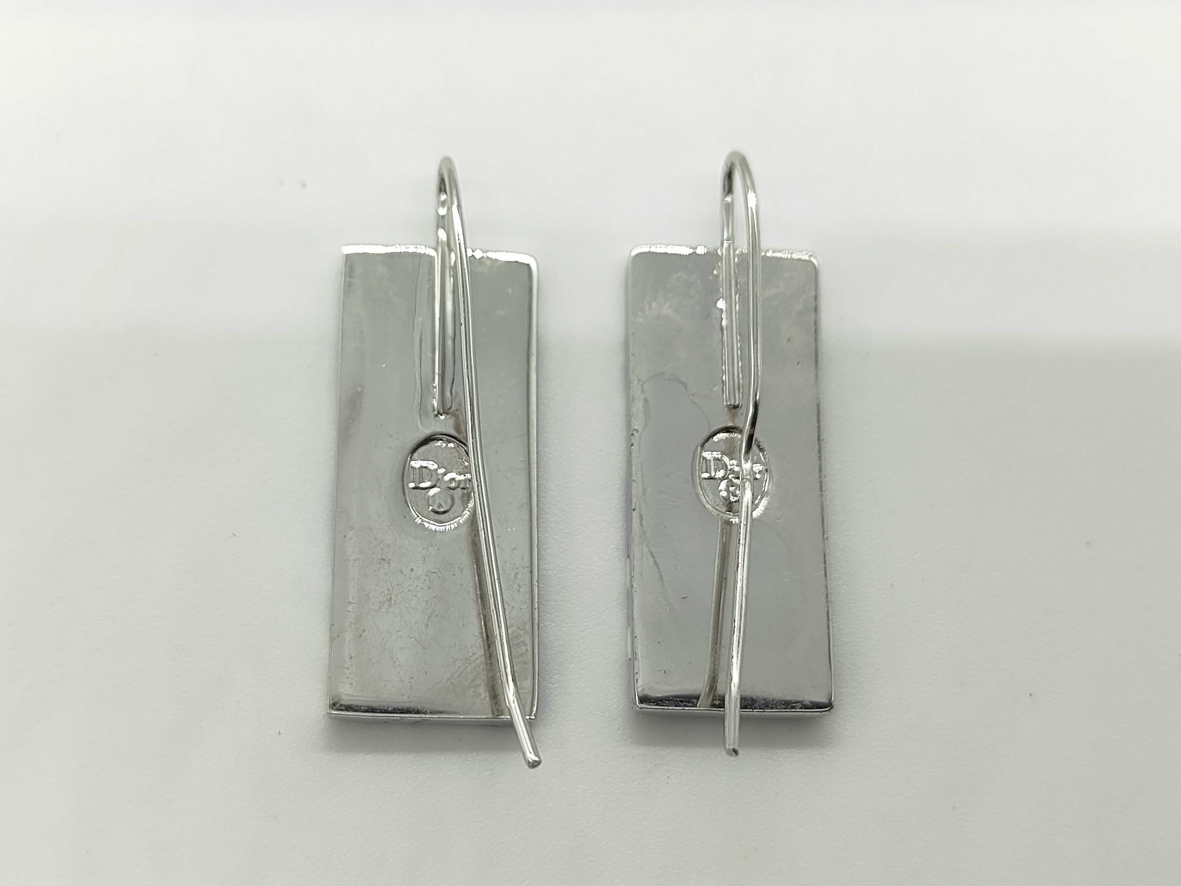Trotter No. 2 Plate Blue Silver Hook Earrings — view 2