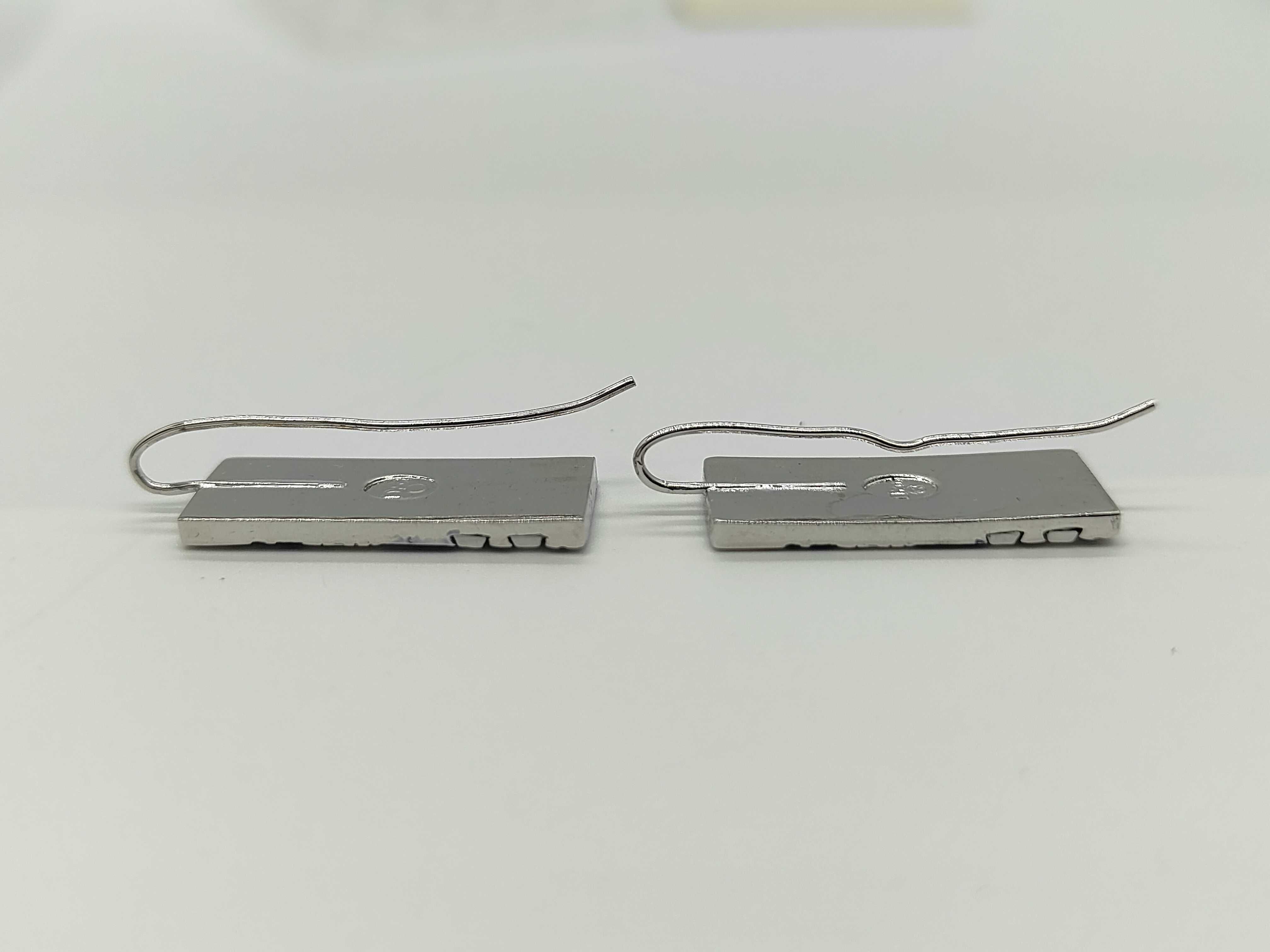 Trotter No. 2 Plate Blue Silver Hook Earrings — view 3