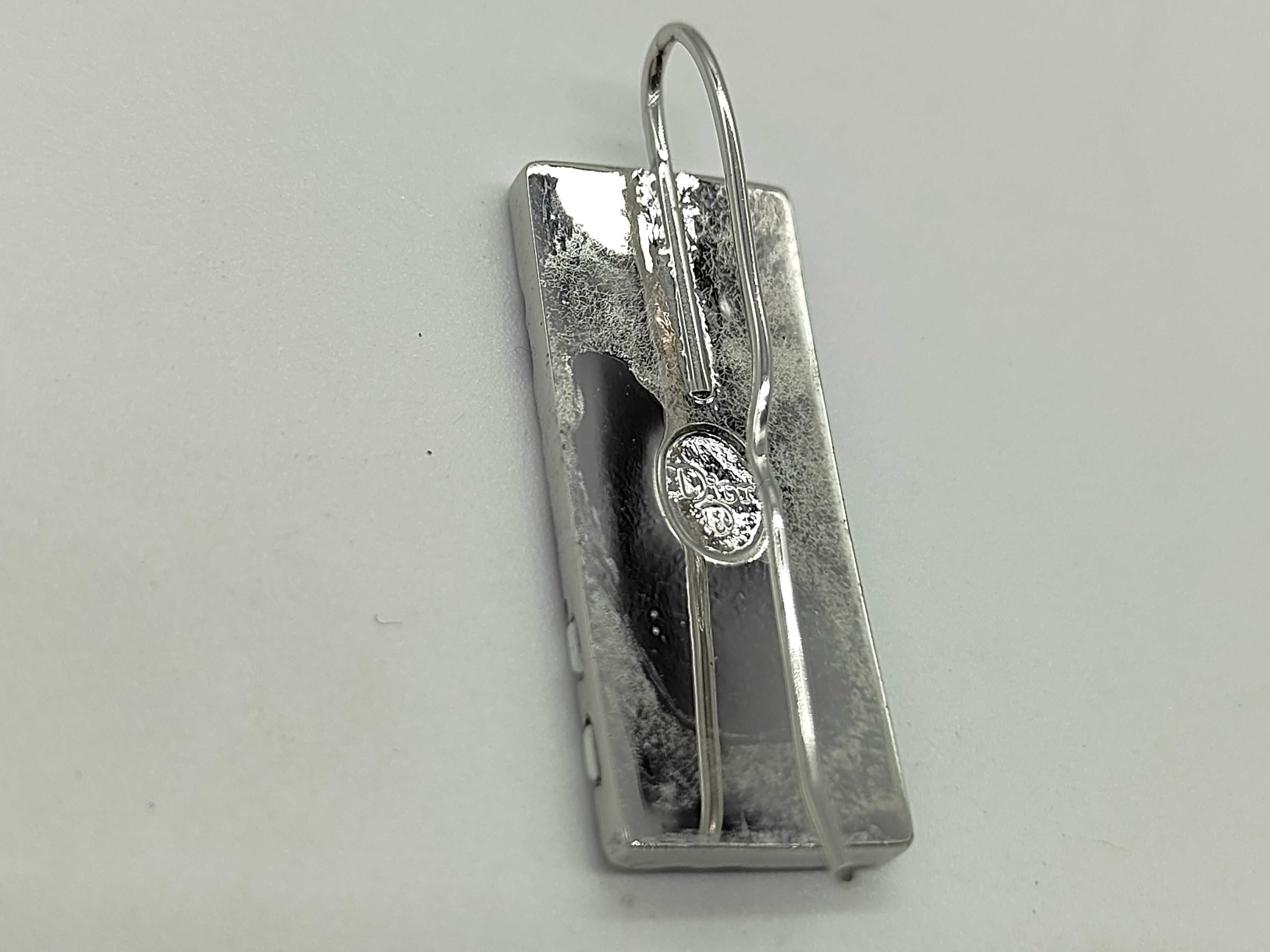 Trotter No. 2 Plate Blue Silver Hook Earrings — view 6