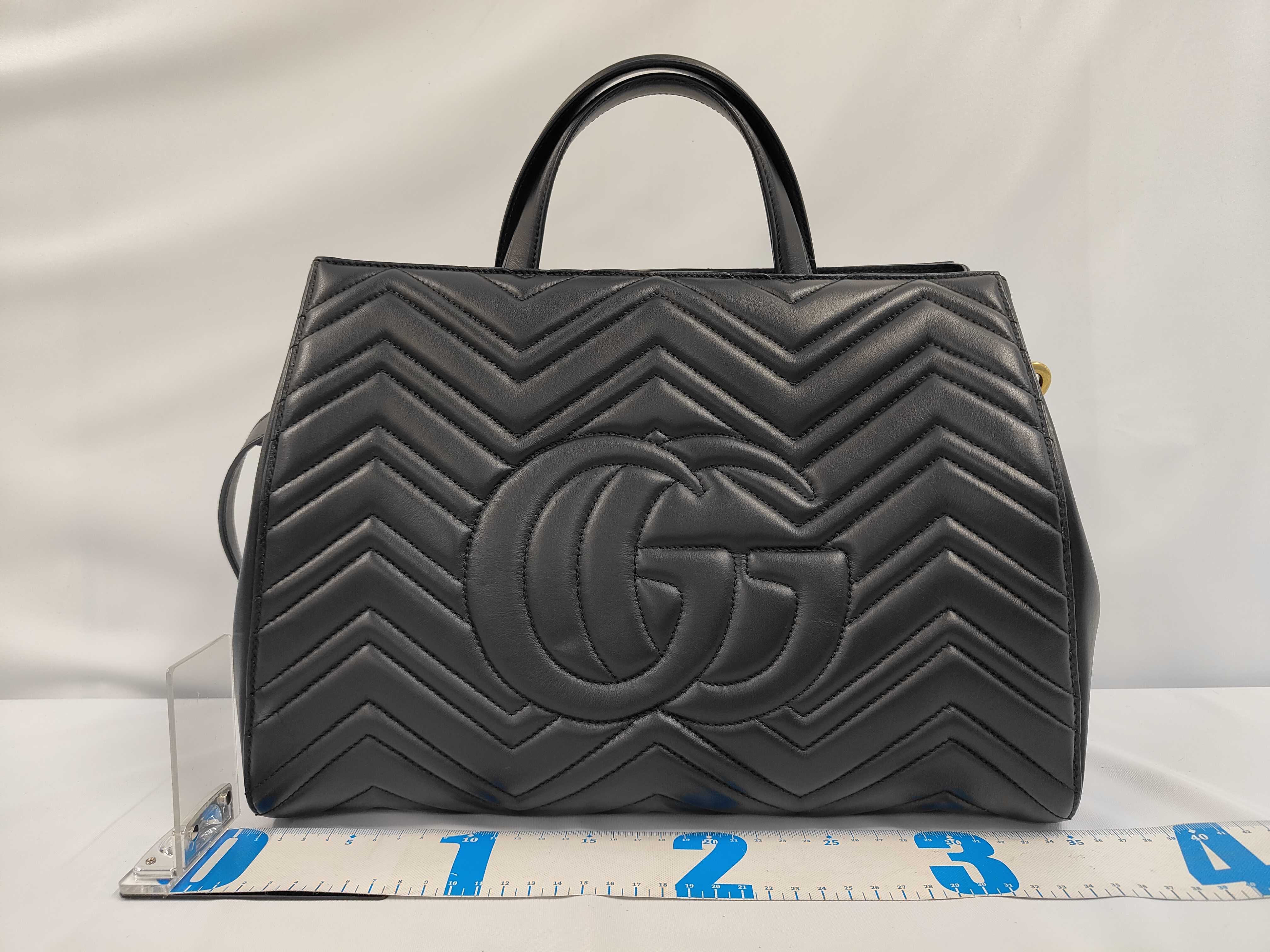 Marmont Leather Handbag with Shoulder Strap (443505) — view 2