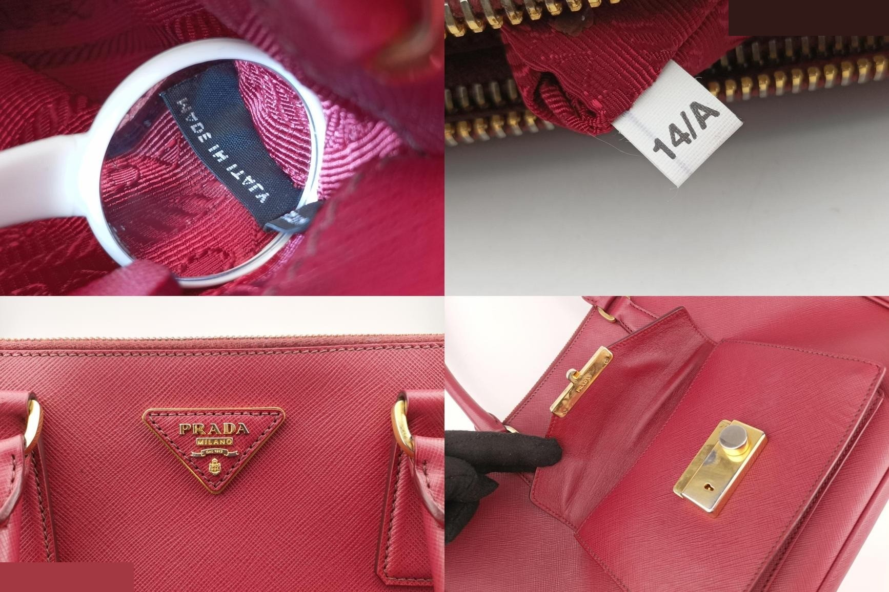 Galleria Front Pocket Saffiano Leather Red — view 8