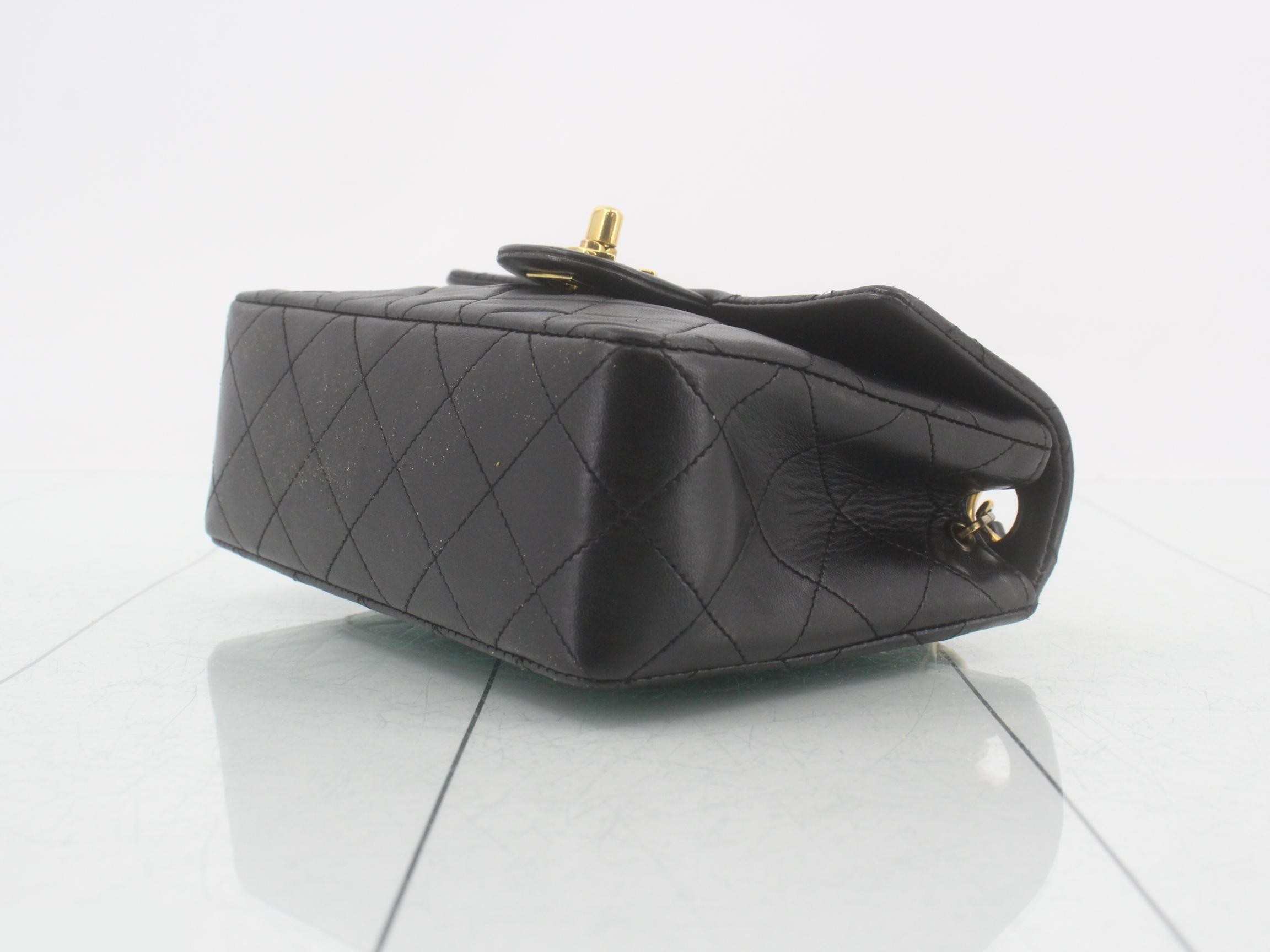 Mini Matelassé Black Shoulder Bag — view 6
