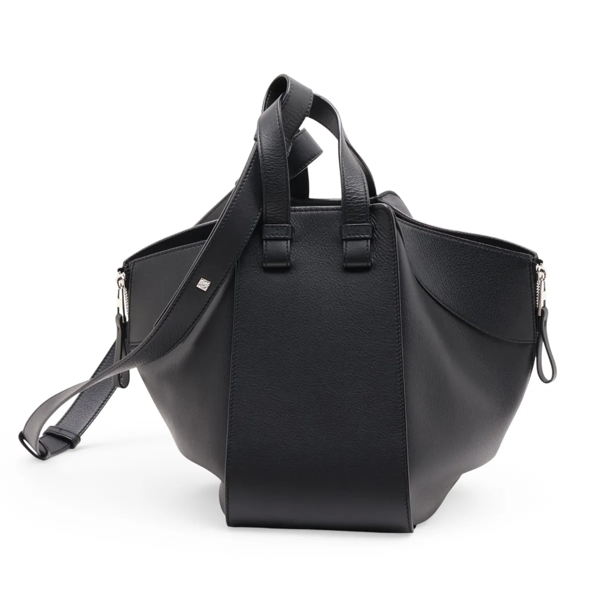 Hammock Medium Leather 2-Way Handbag, Black — view 2