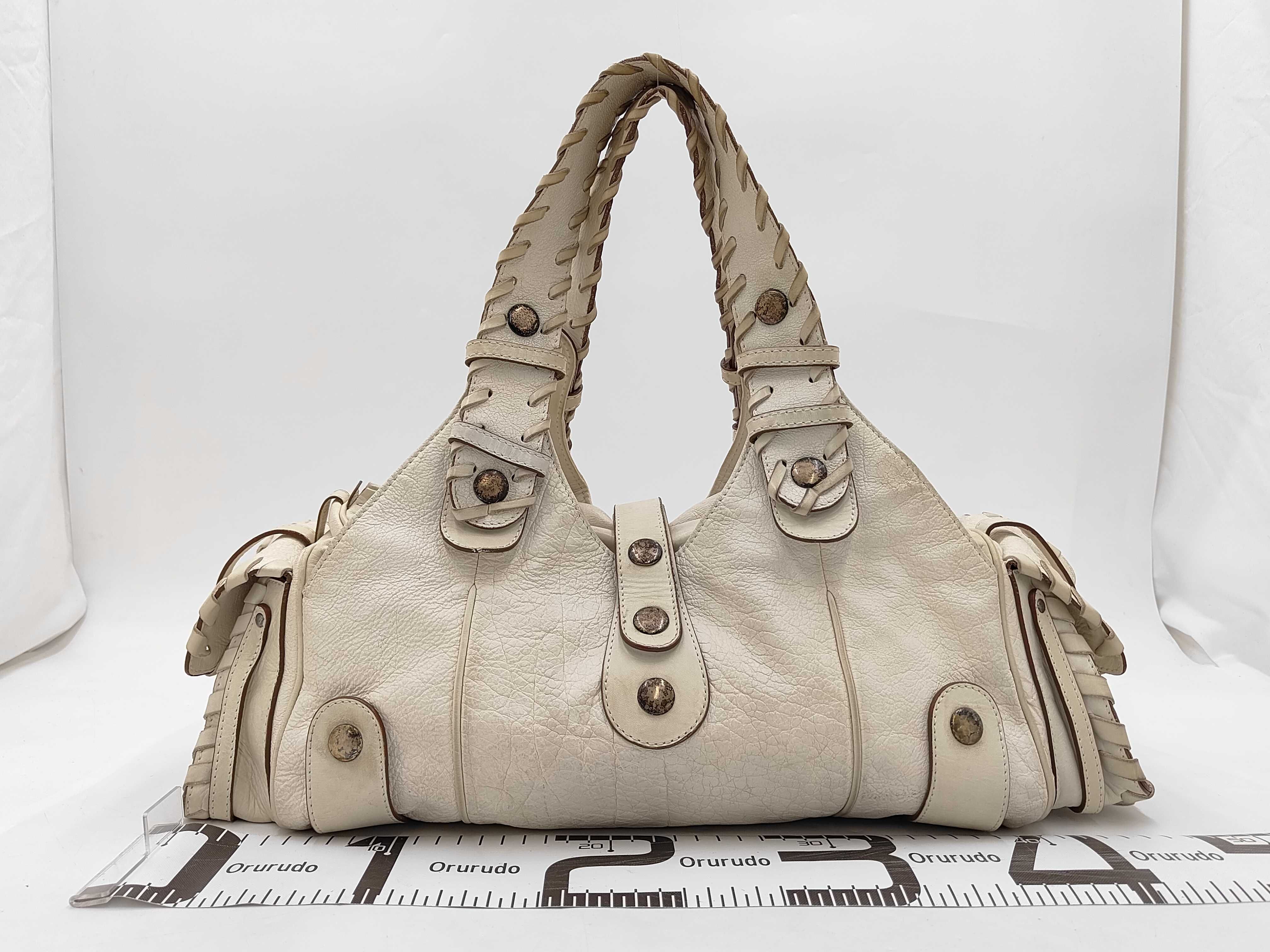 Silverado Leather Handbag, White — view 2