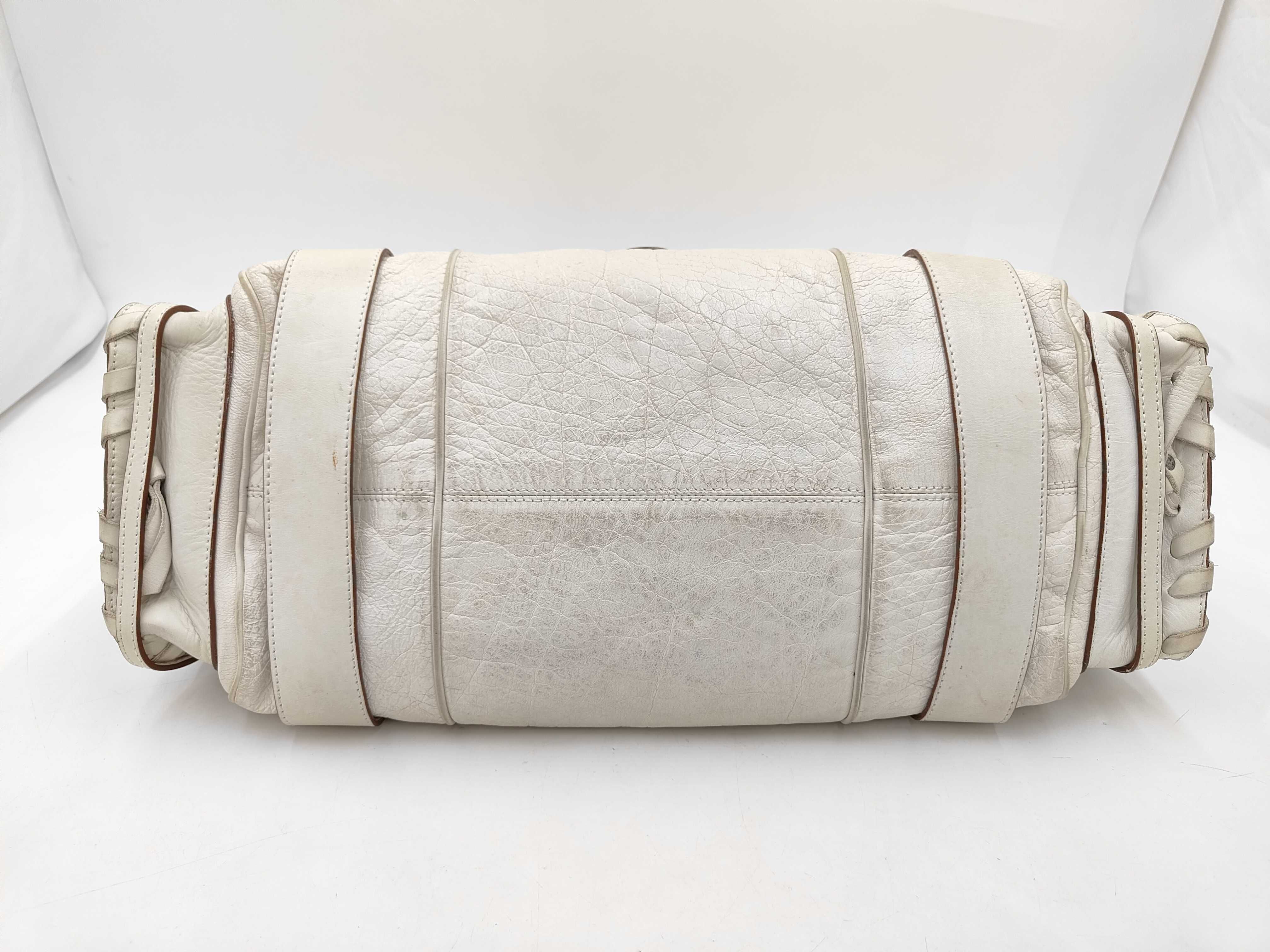 Silverado Leather Handbag, White — view 6