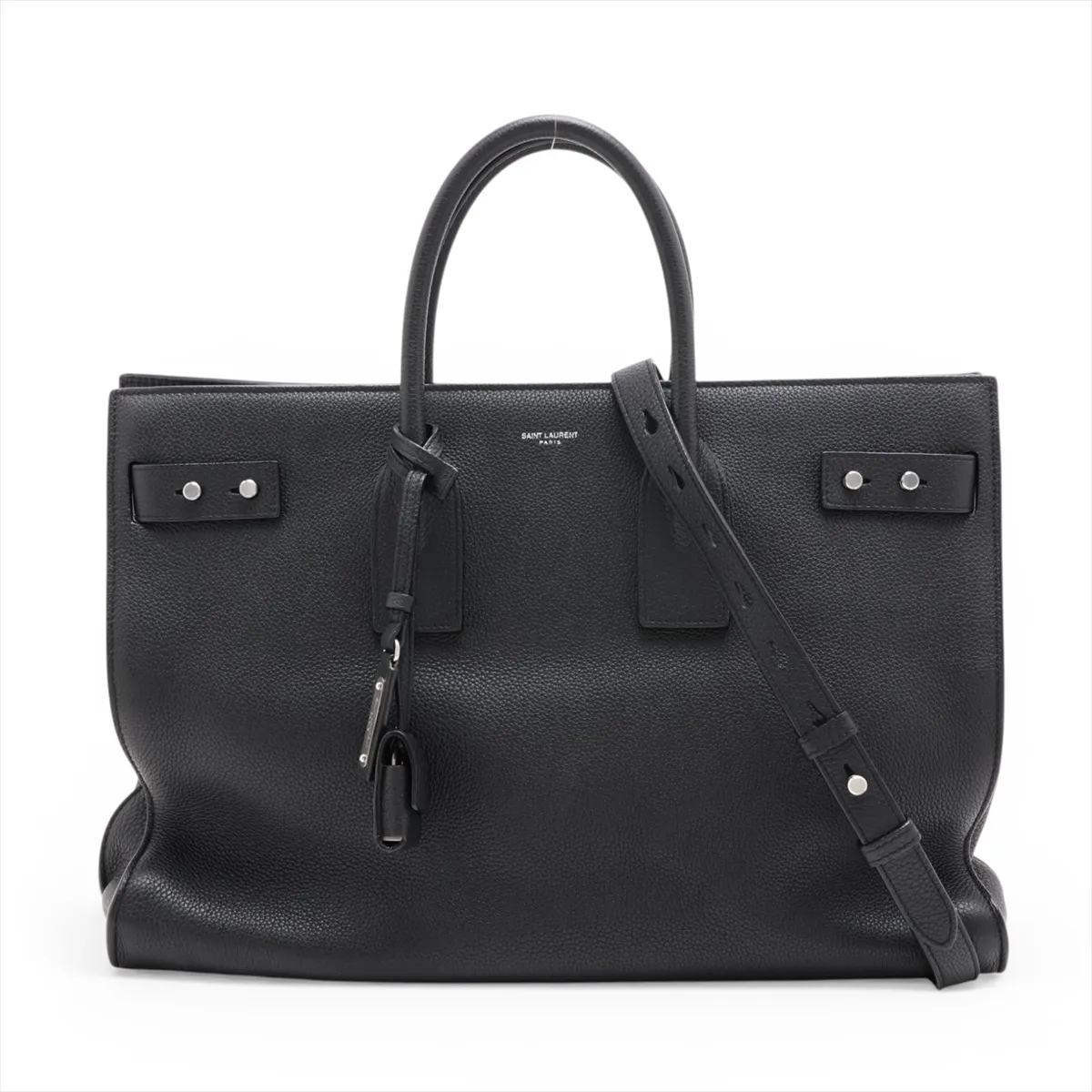 Large Sac de Jour Leather 2-Way Handbag, Black