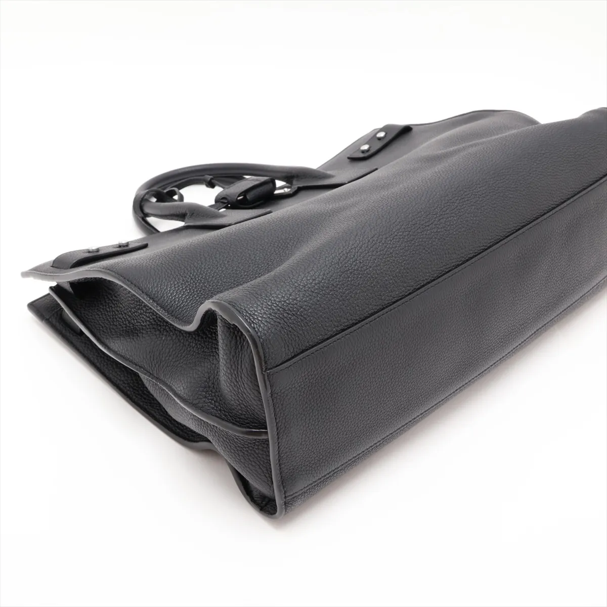 Large Sac de Jour Leather 2-Way Handbag, Black — view 4