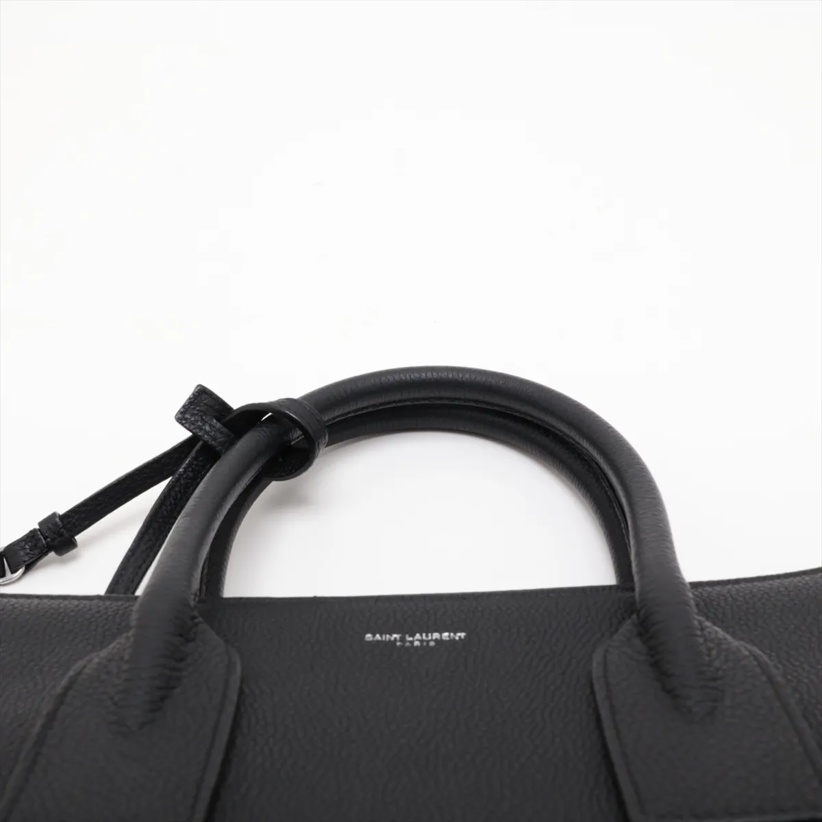 Large Sac de Jour Leather 2-Way Handbag, Black — view 6