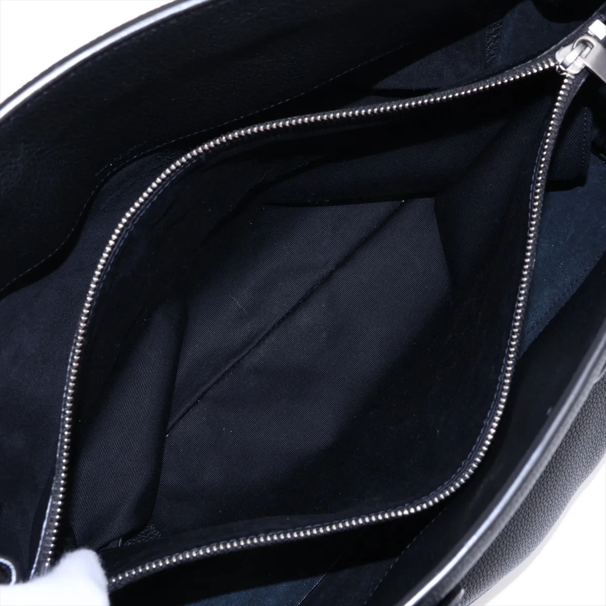 Large Sac de Jour Leather 2-Way Handbag, Black — view 9